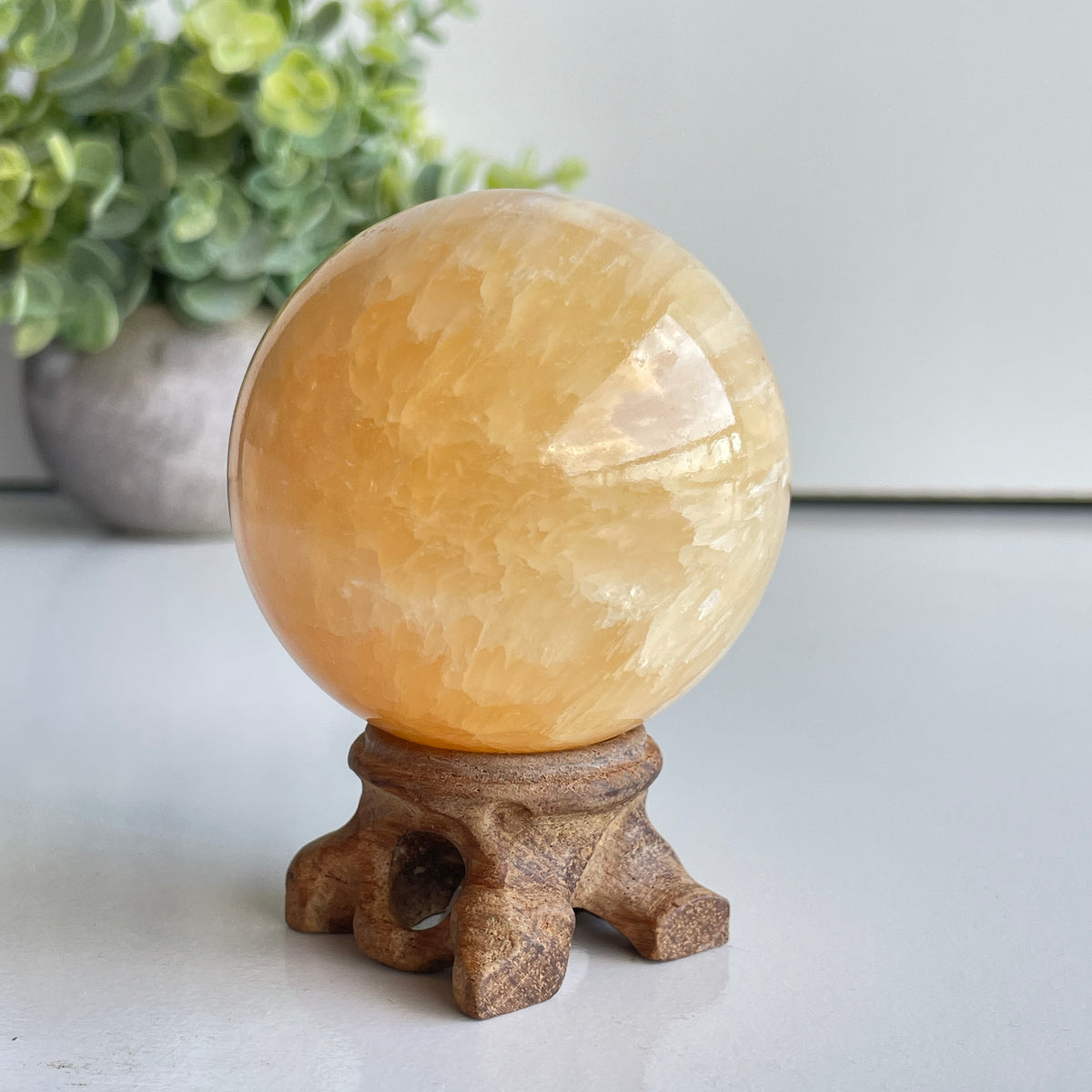 Orange Calcite Sphere 5.9cm