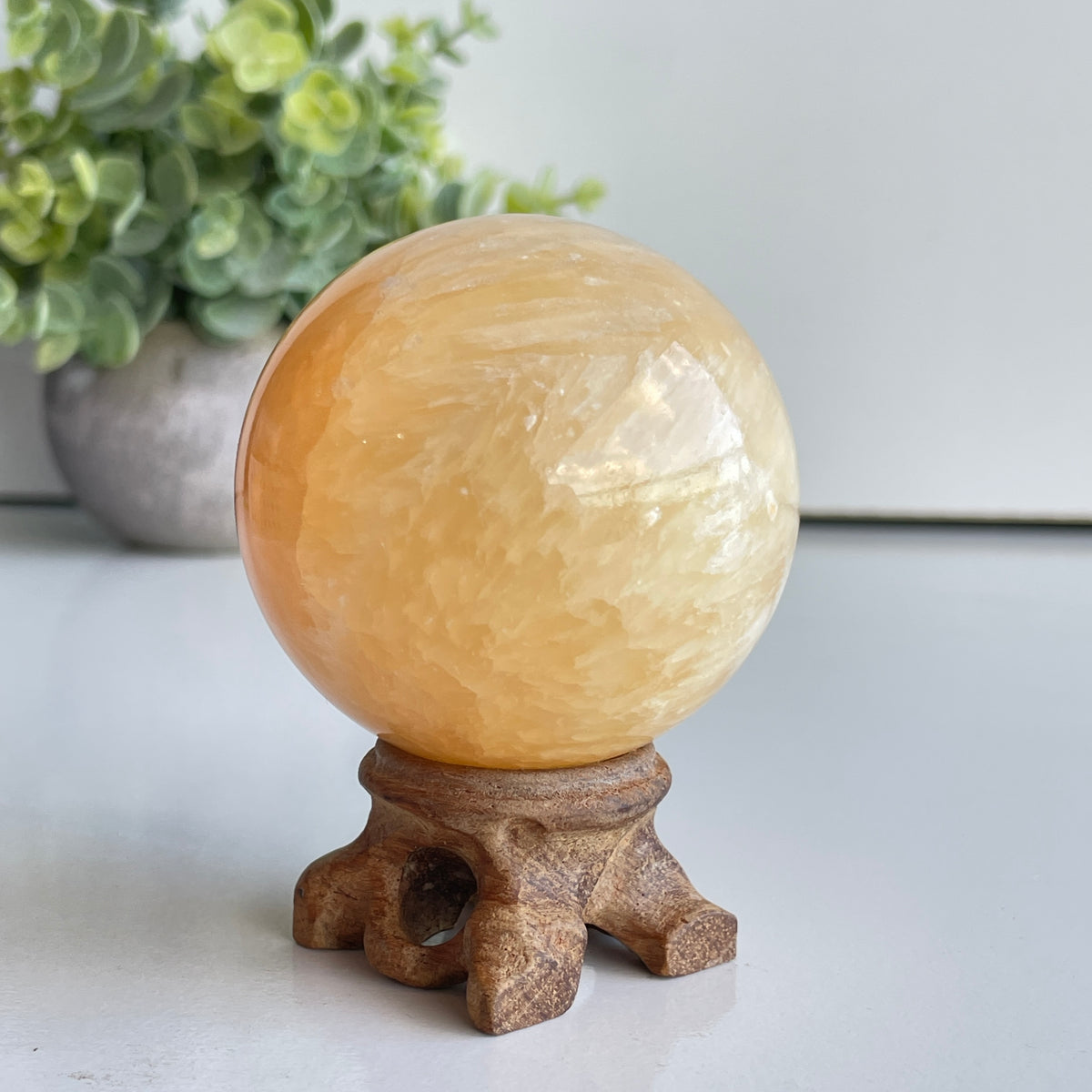 Orange Calcite Sphere 5.9cm