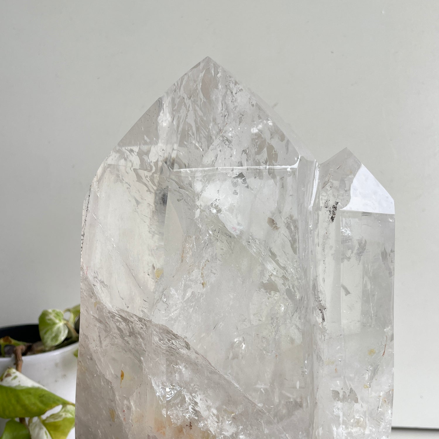 Clear Quartz Twin Generator In Stand 27cm