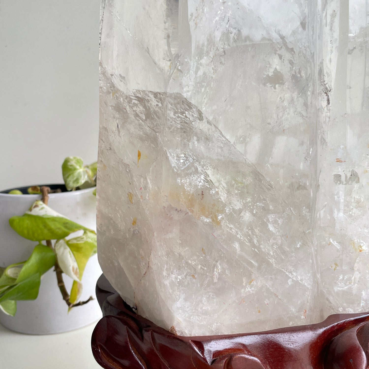 Clear Quartz Twin Generator In Stand 27cm