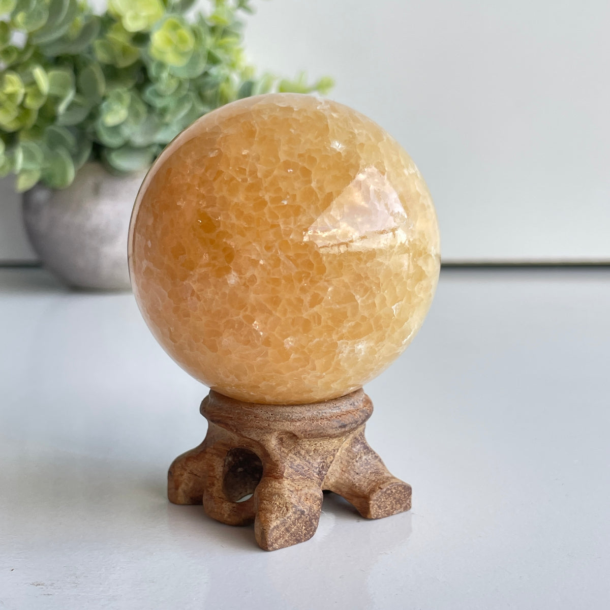 Orange Calcite Sphere 5.9cm