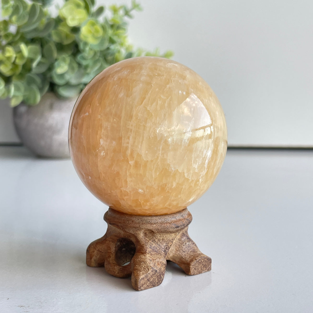 Orange Calcite Sphere 5.9cm