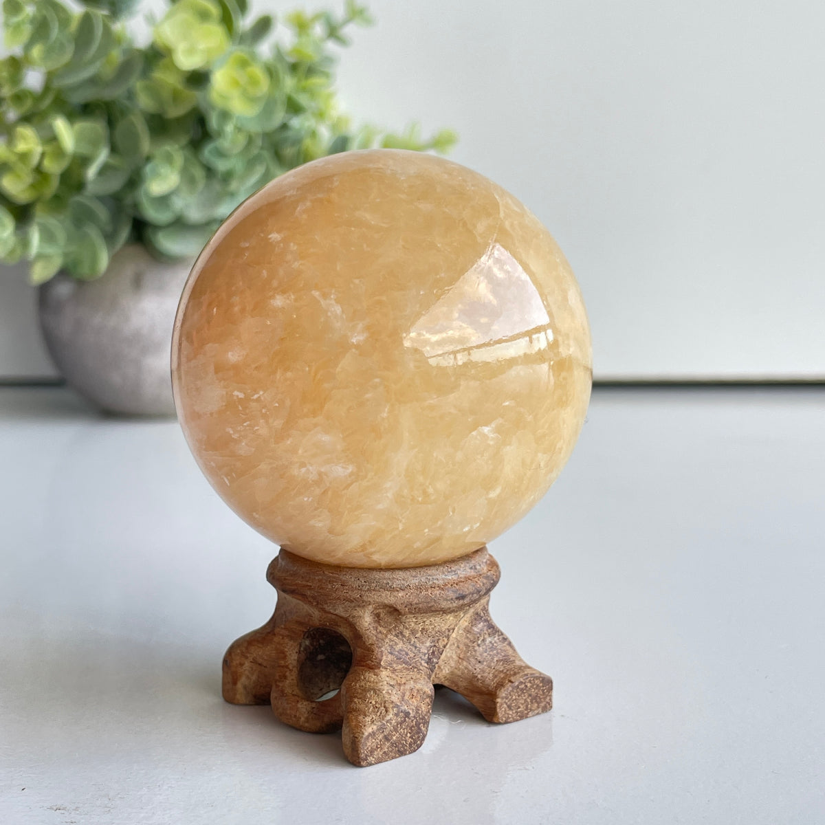 Orange Calcite Sphere 5.9cm