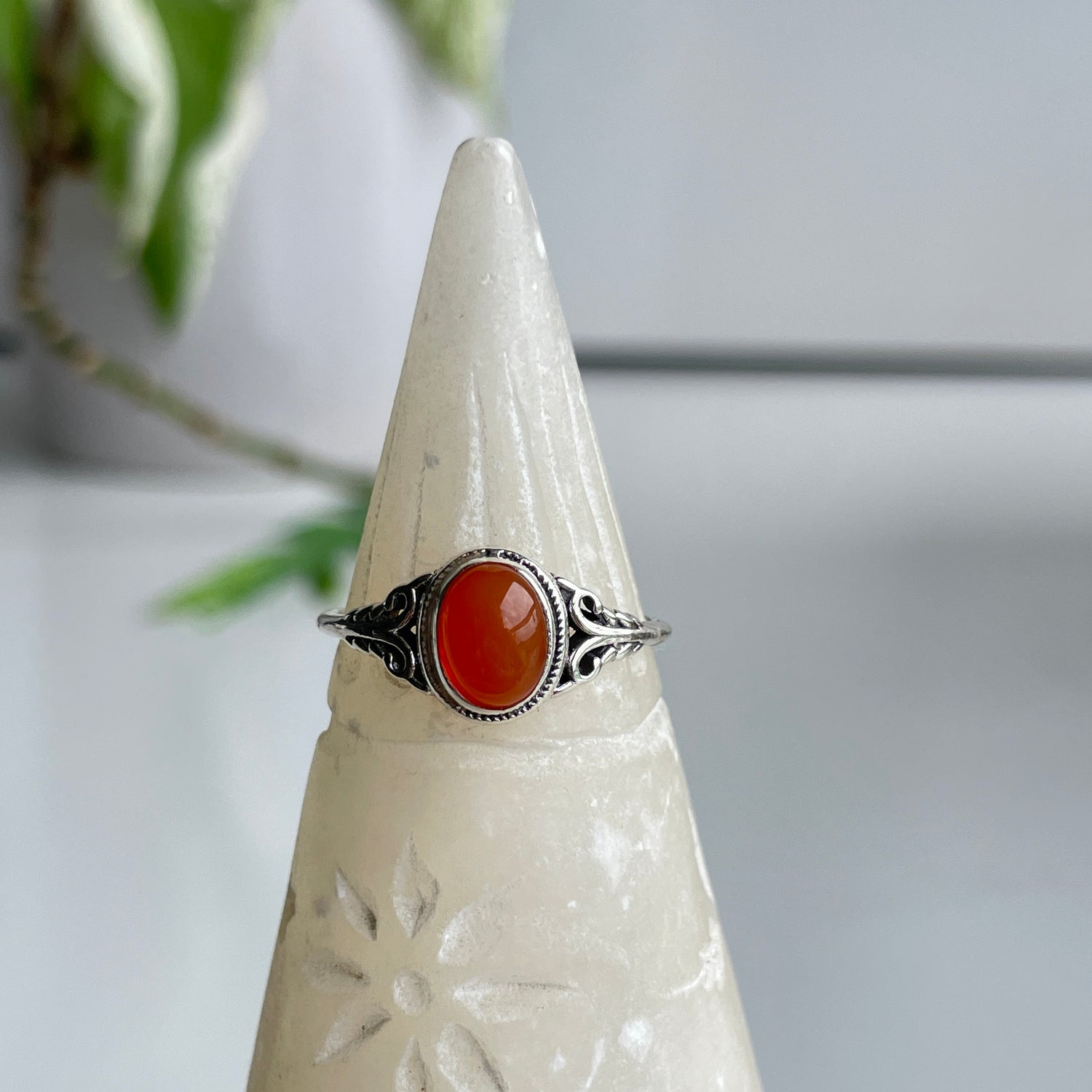 Carnelian Oval Ring Sz9