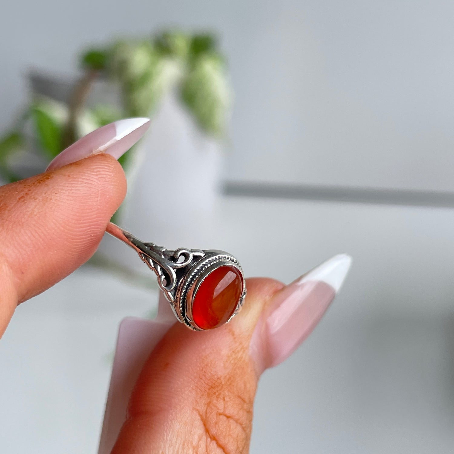 Carnelian Oval Ring Sz9