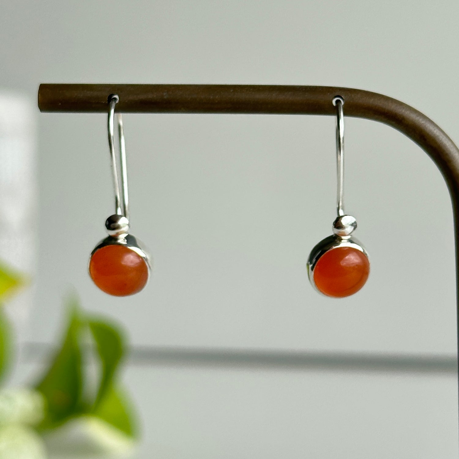 Carnelian Round Earrings
