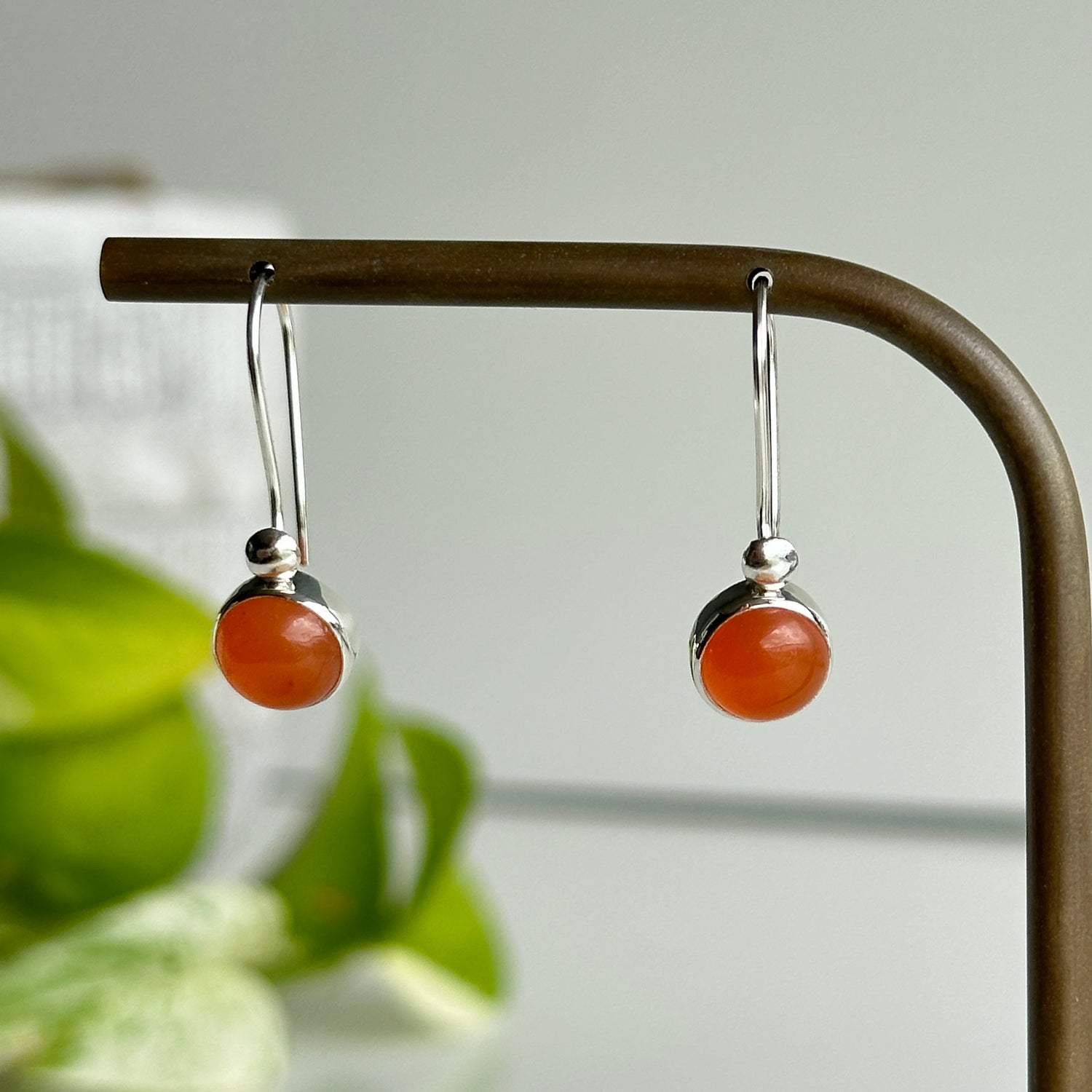 Carnelian Round Earrings