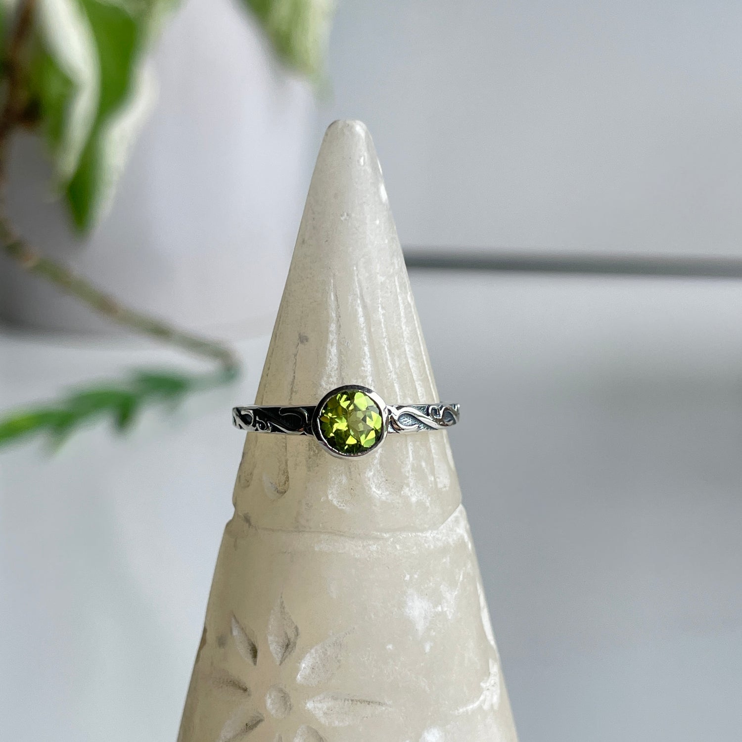 Peridot Round Ring