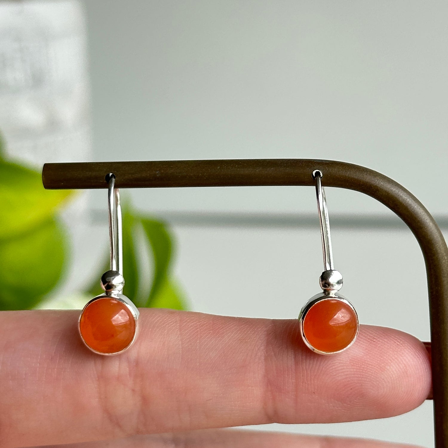 Carnelian Round Earrings