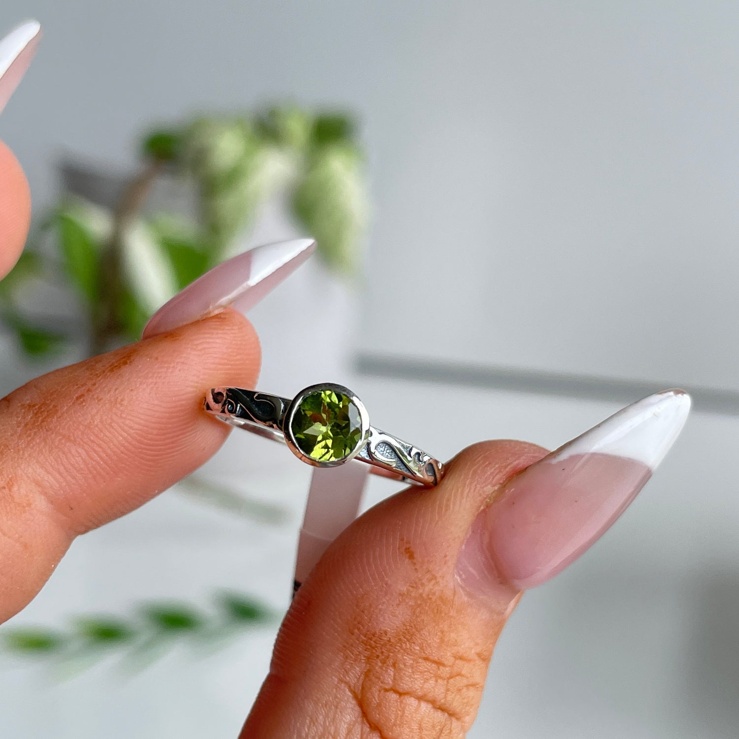 Peridot Round Ring