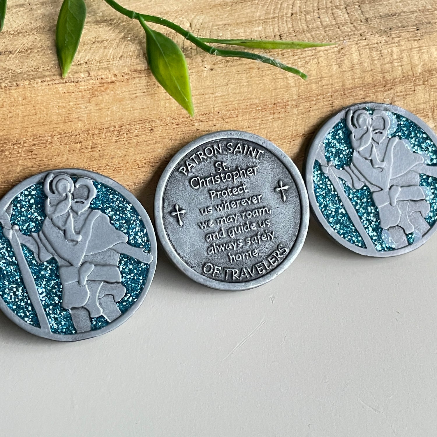 St Christopher Glitter Token
