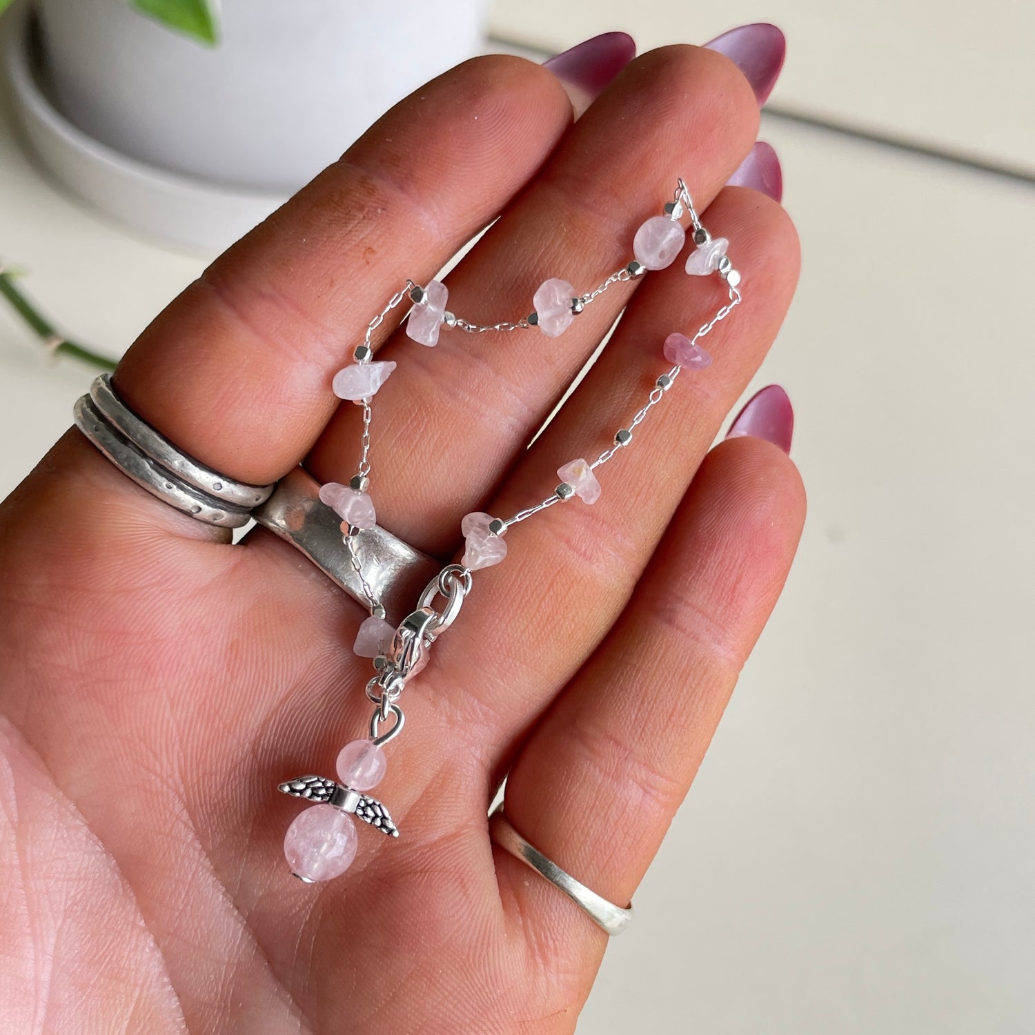 Childs Bracelet Silver With Crystals