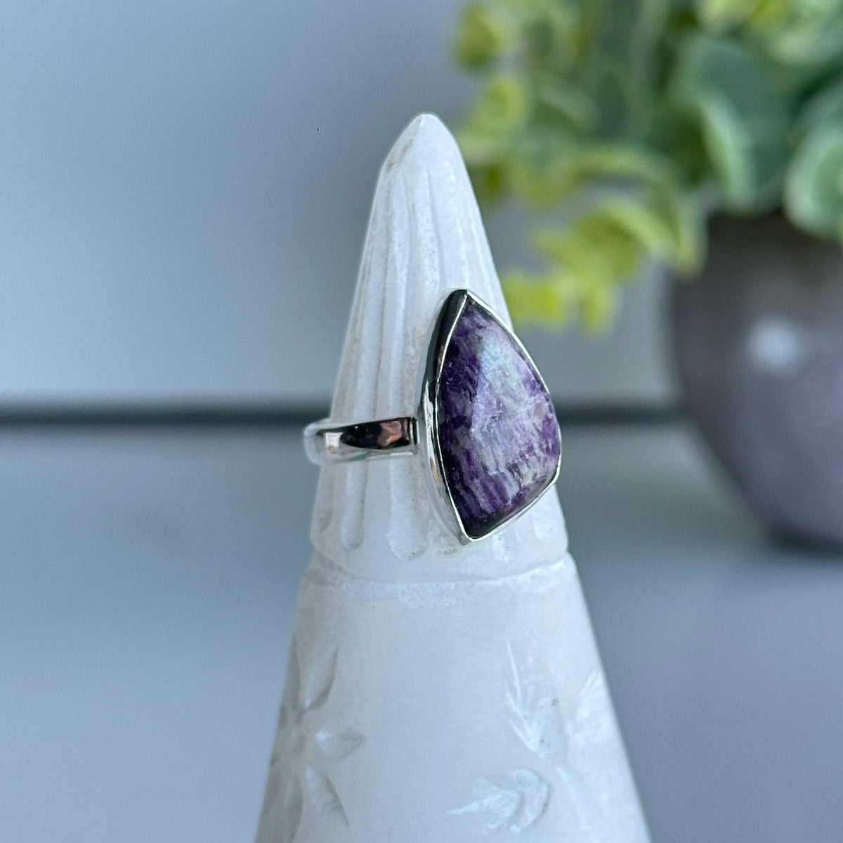 Kammererite Freeform Ring Sz8