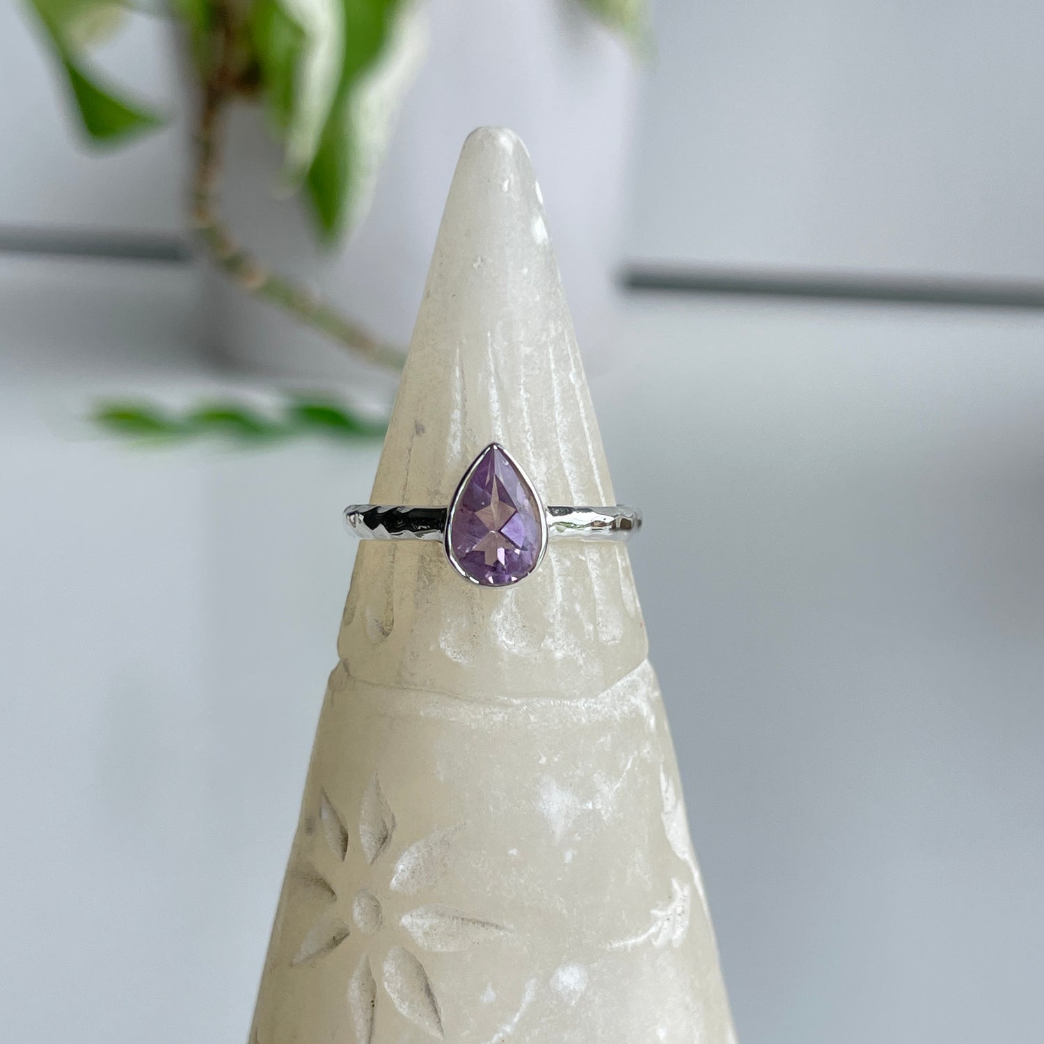 Amethyst Teardrop Ring