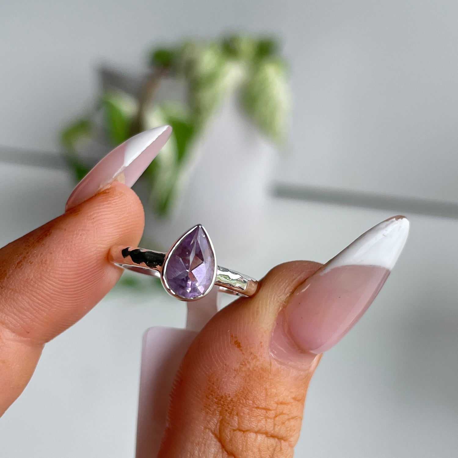Amethyst Teardrop Ring
