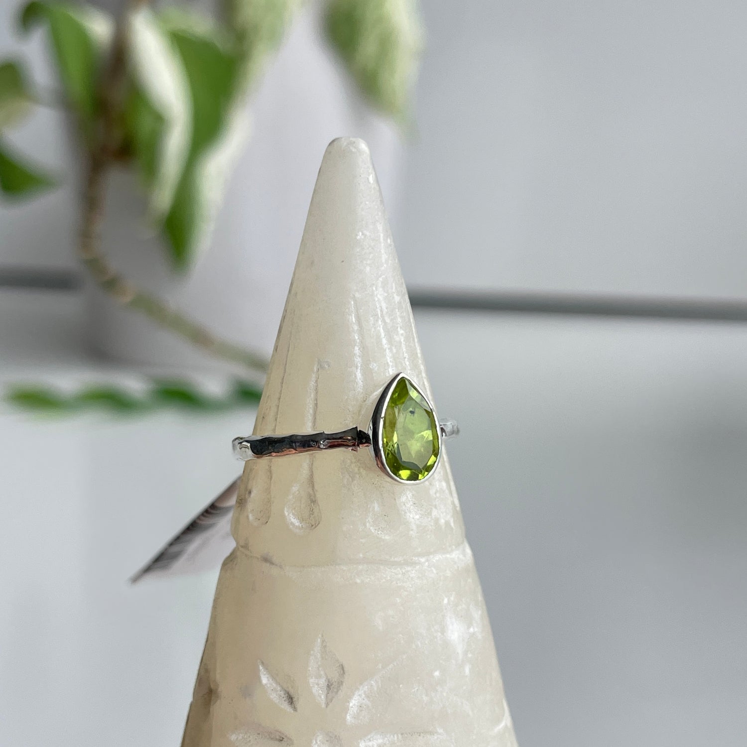 Peridot Teardrop Ring