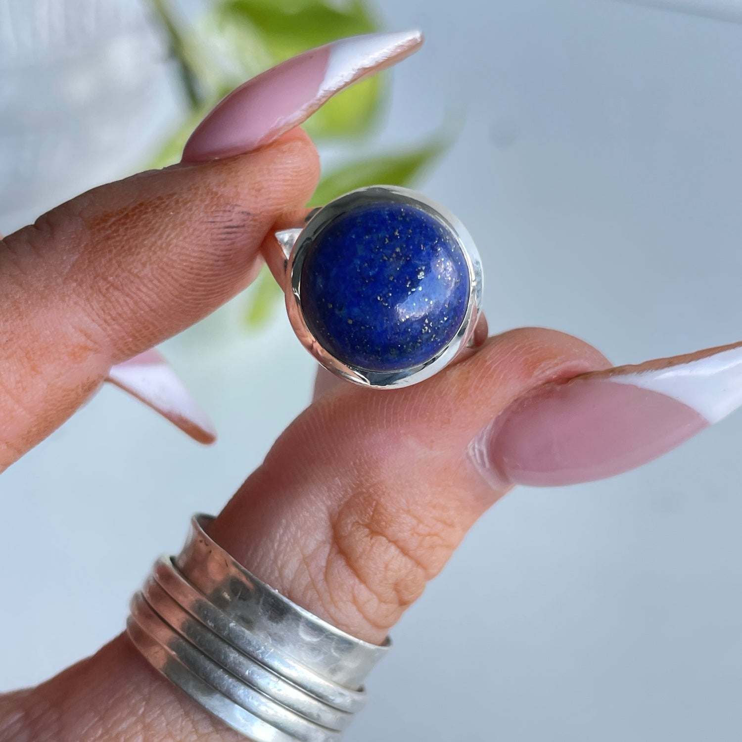 Sz7 Lapis Lazuli Round Ring 001