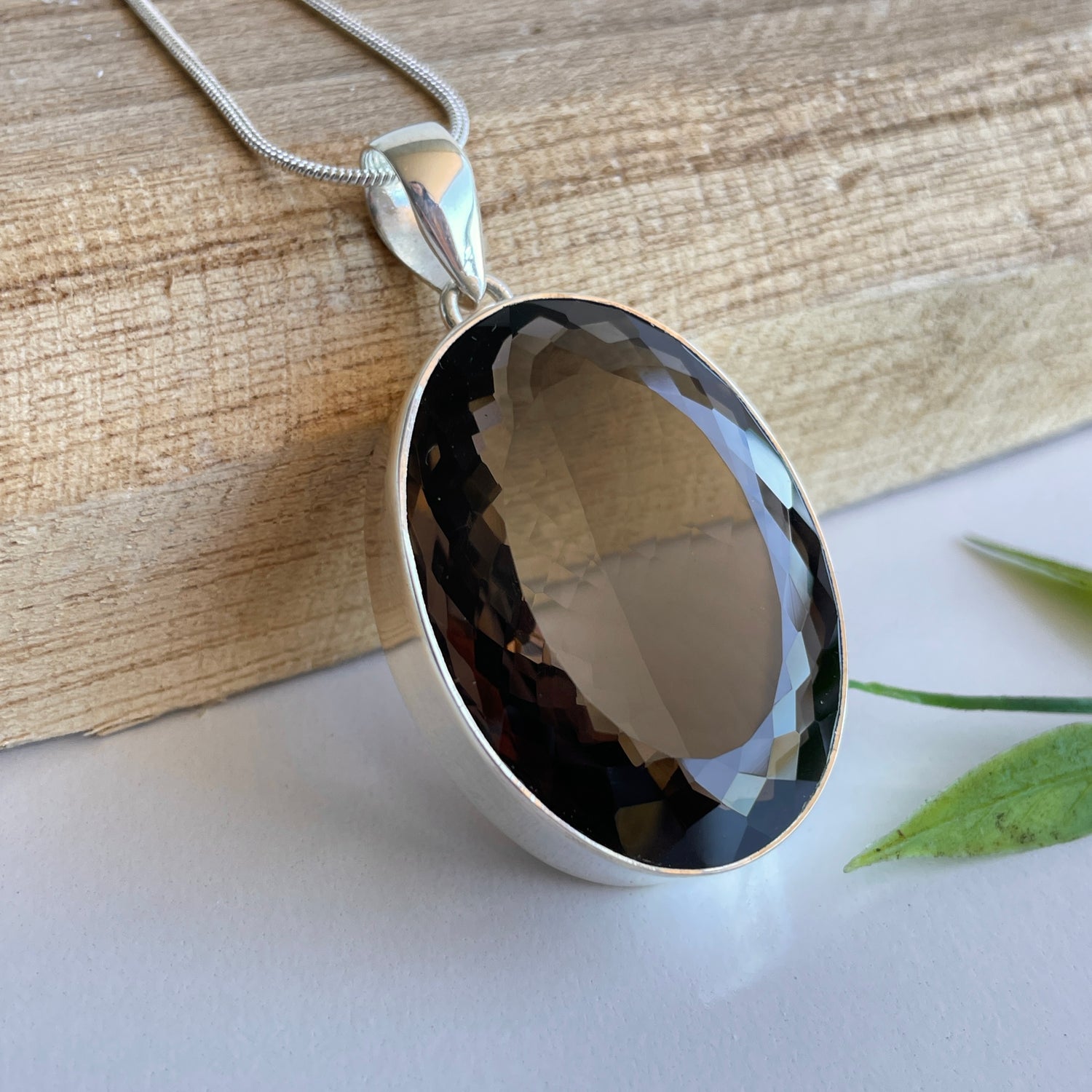 Smoky Quartz Oval Pendant