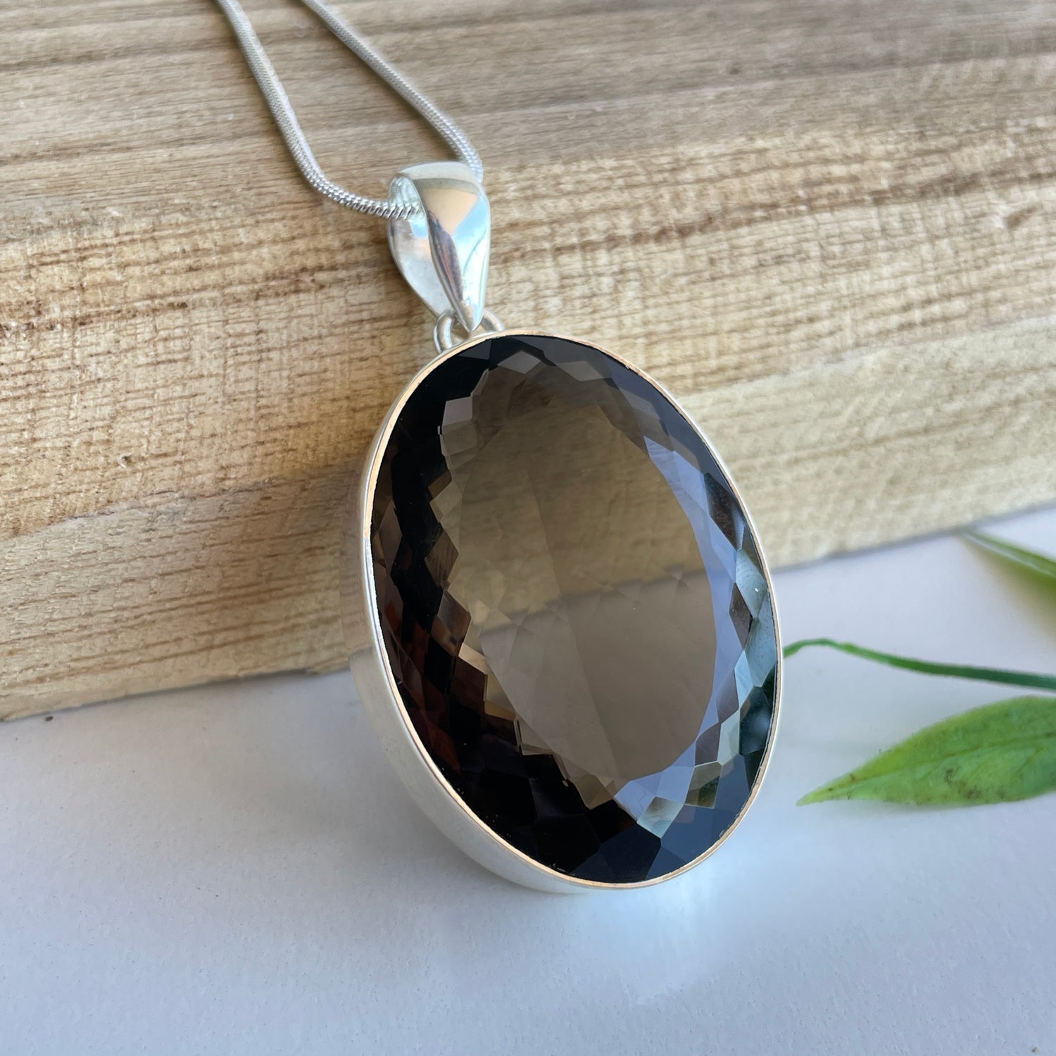 Smoky Quartz Oval Pendant