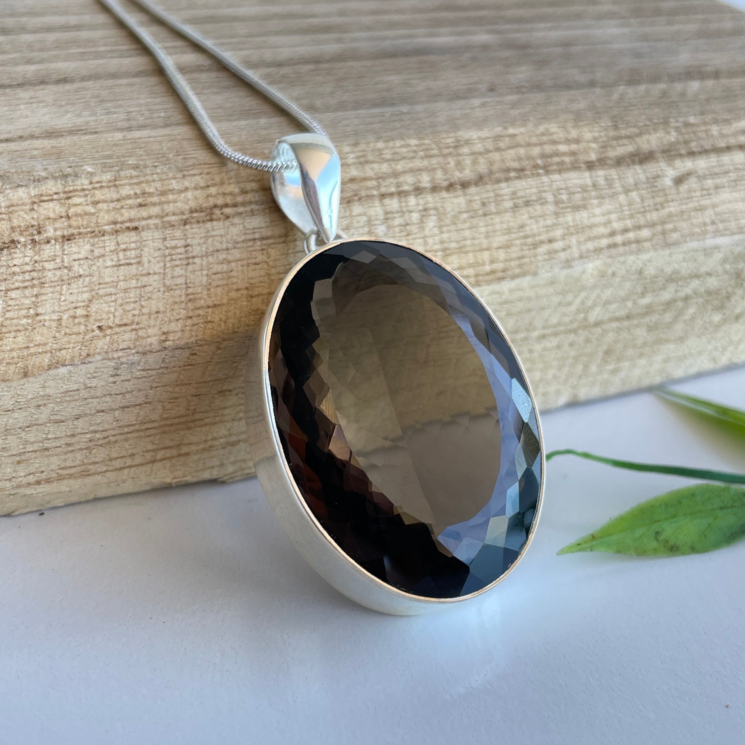 Smoky Quartz Oval Pendant