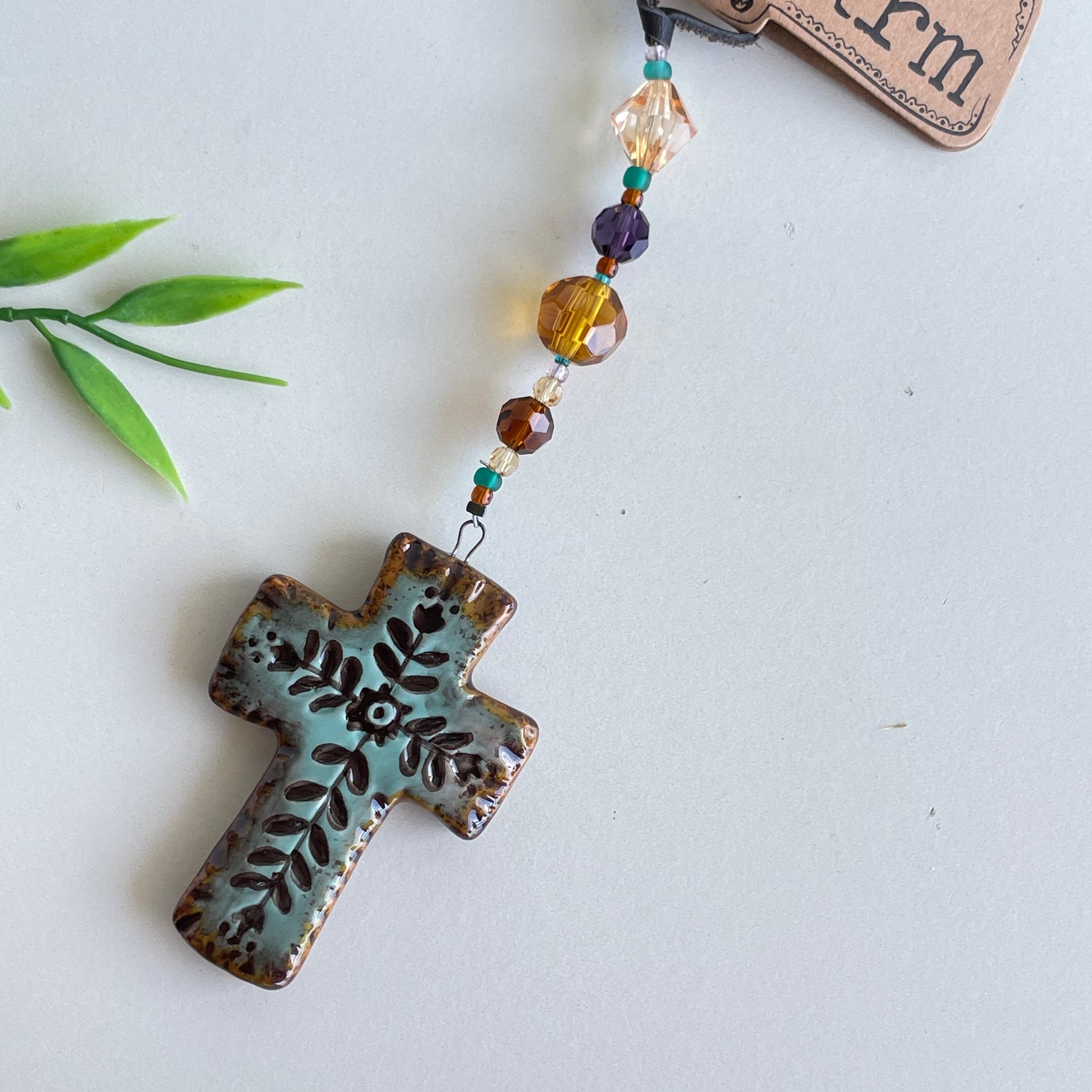 Blue Blessed Cross Suncatcher CCH047
