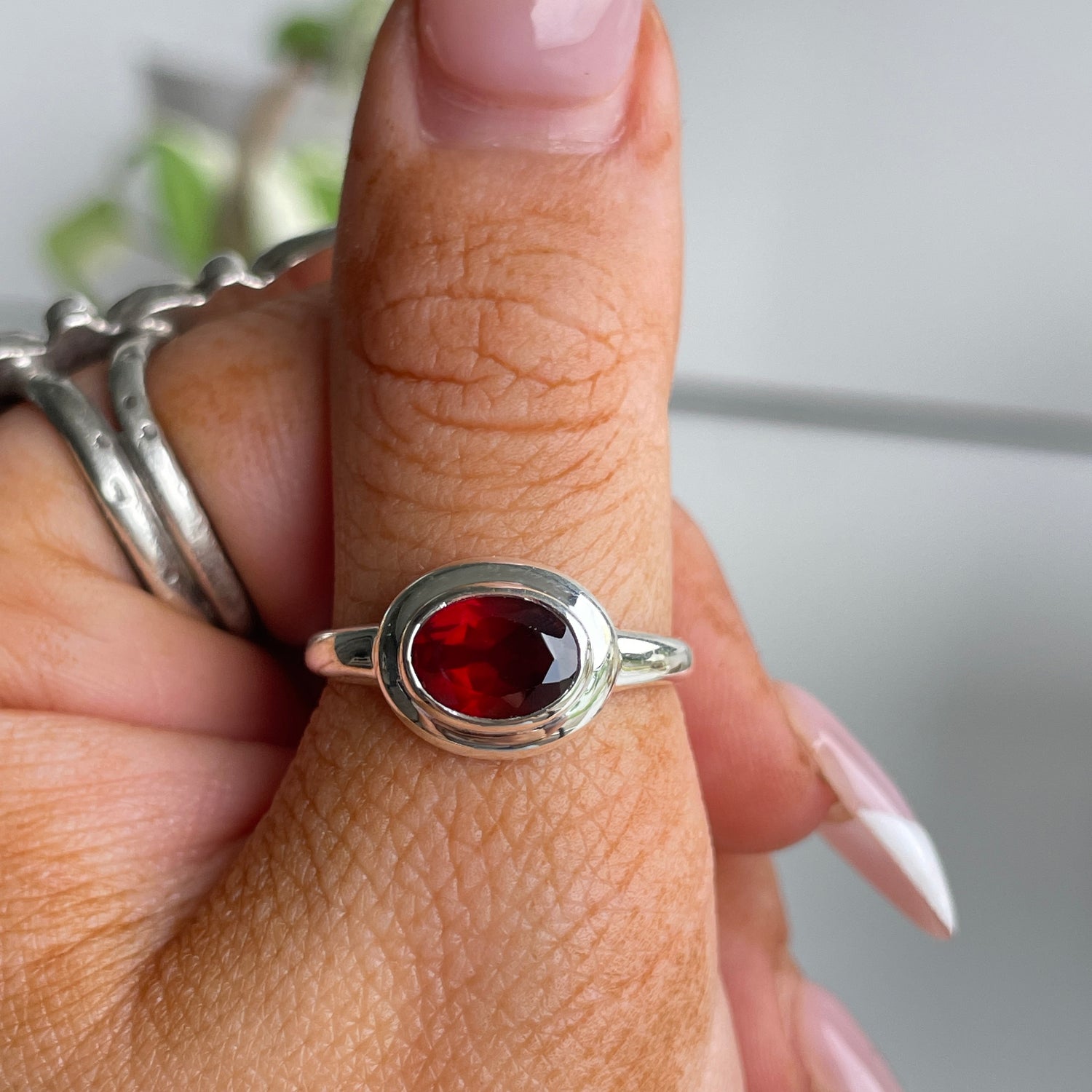 Garnet Oval Ring