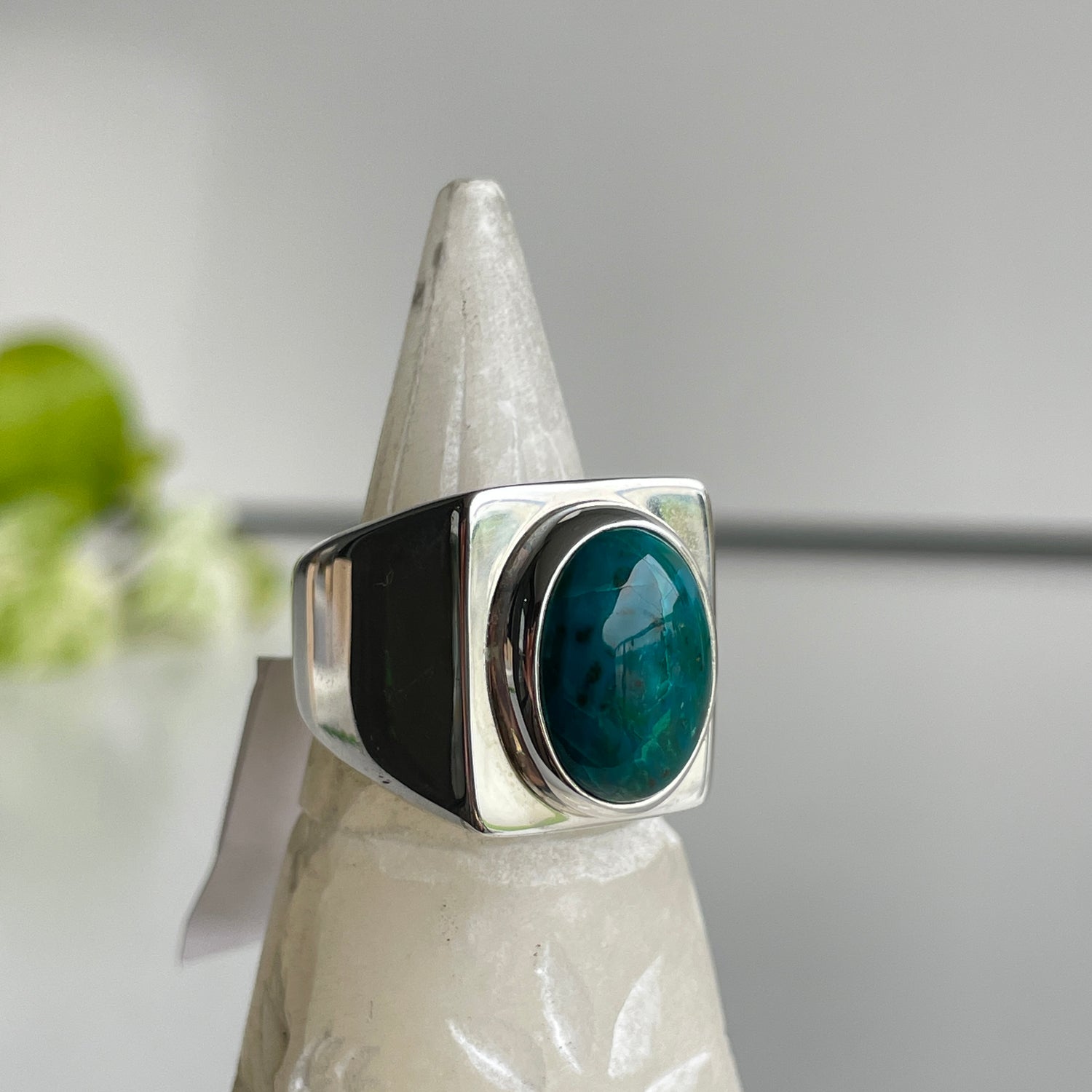 Chrysocolla Oval Ring Sz8.5