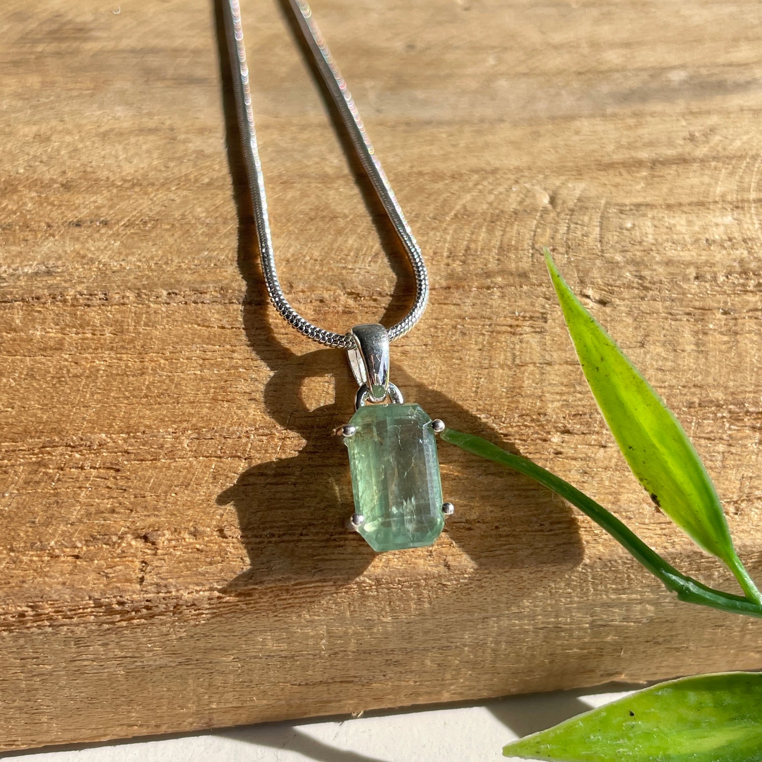 Green Kyanite Faceted Pendant