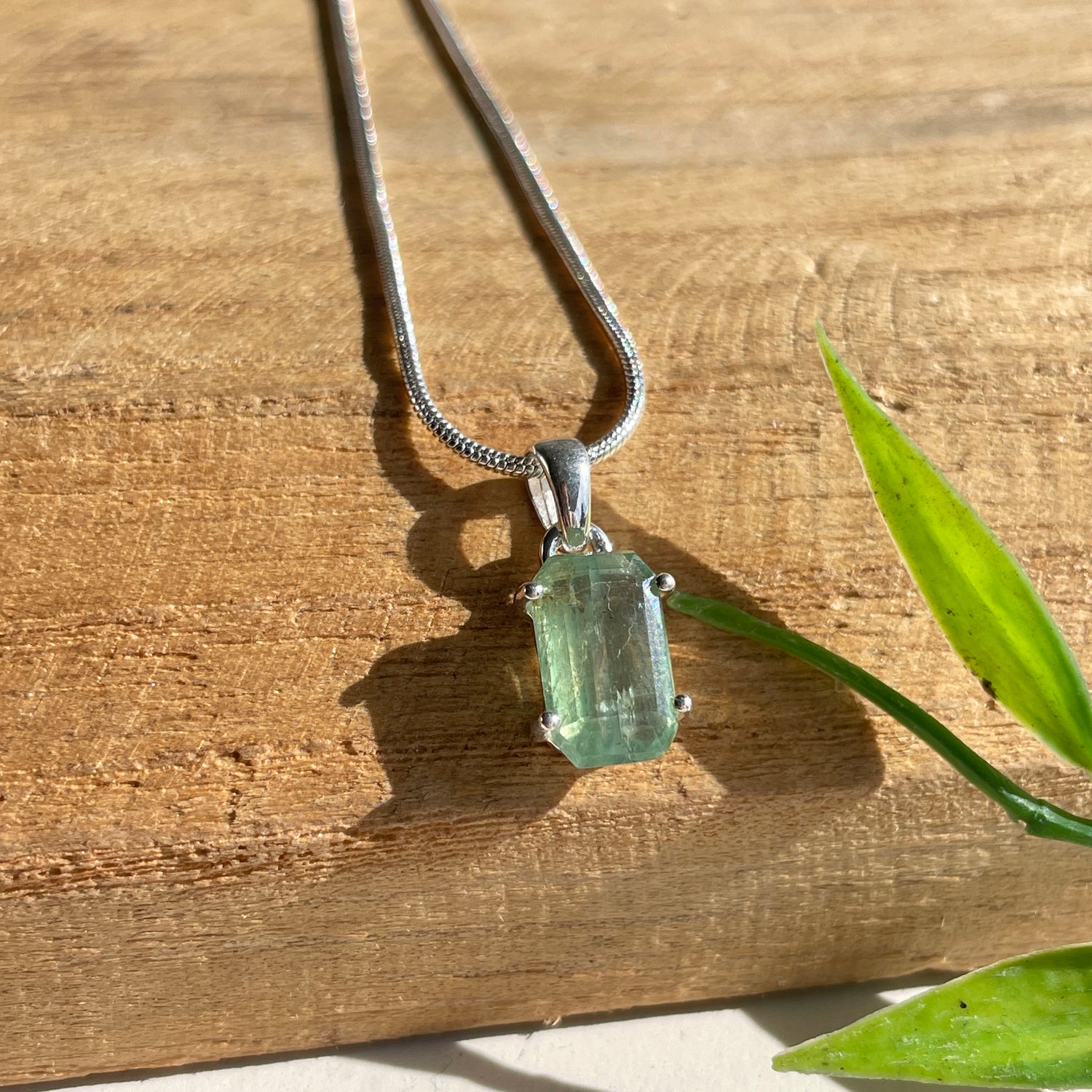 Green Kyanite Faceted Pendant