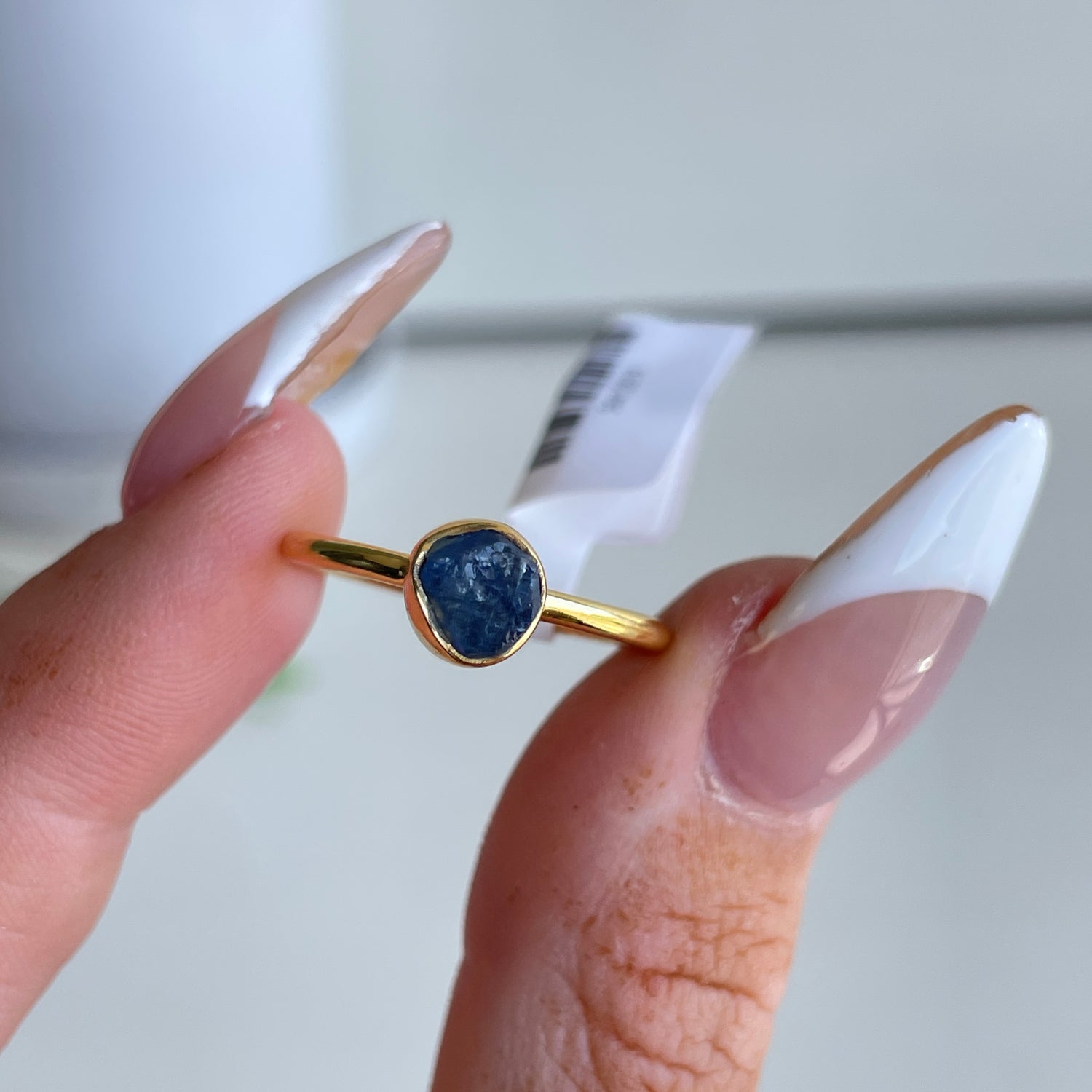 18K Gold Plated Tanzanite Ring Sz7
