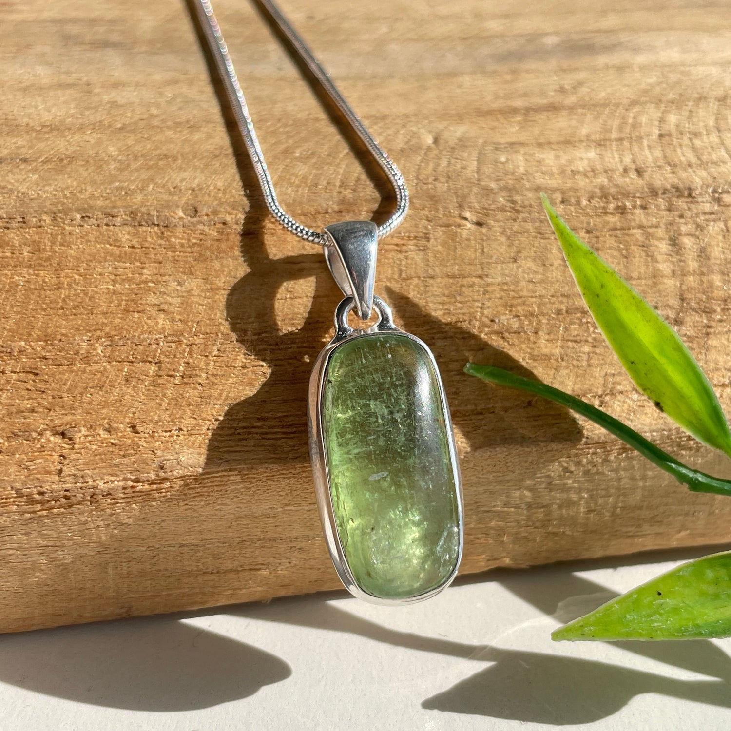 Green Kyanite Rectangle Pendant