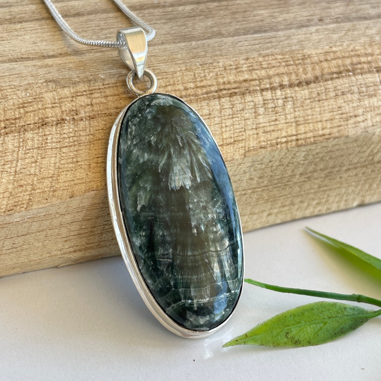 Seraphinite Oval Pendant