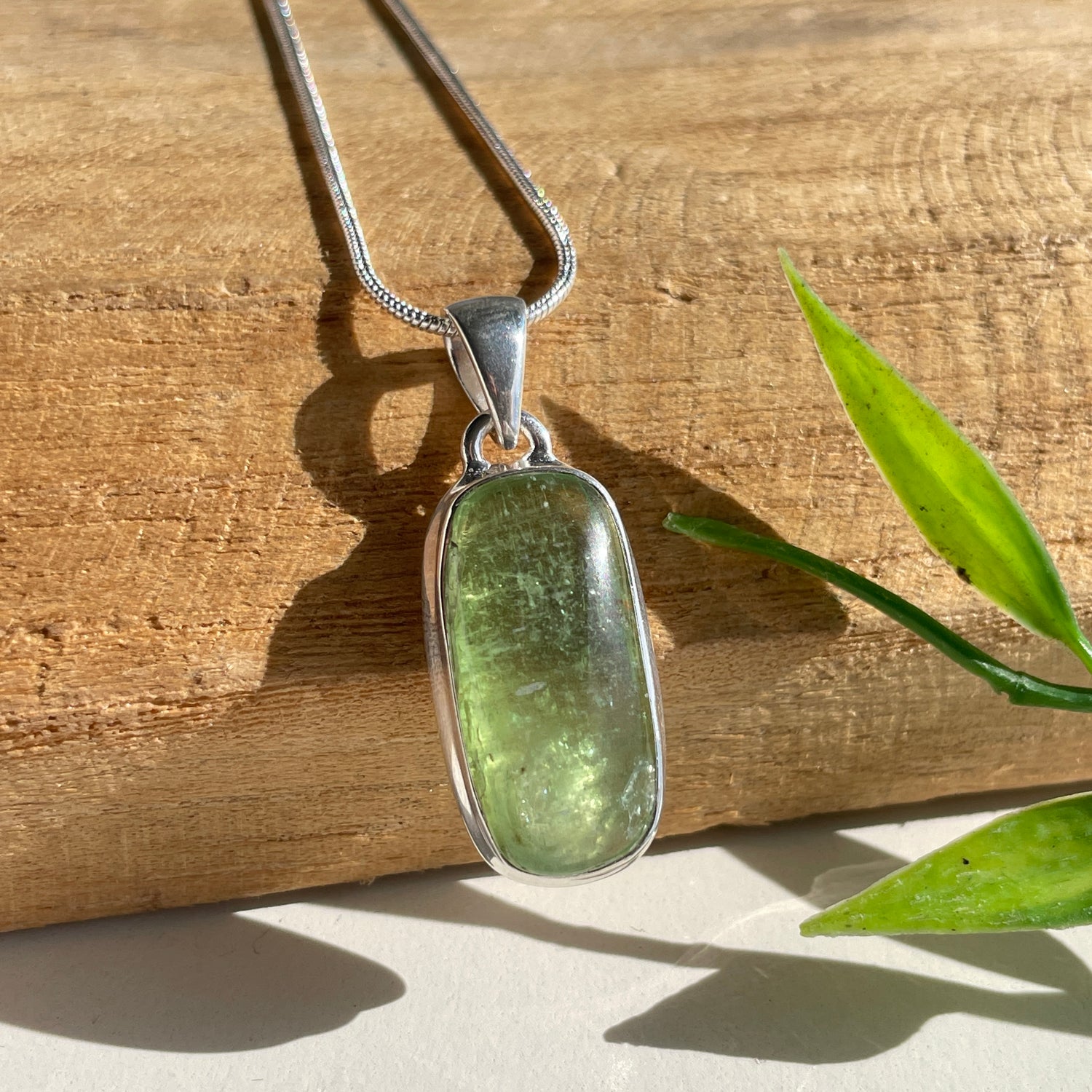 Green Kyanite Rectangle Pendant