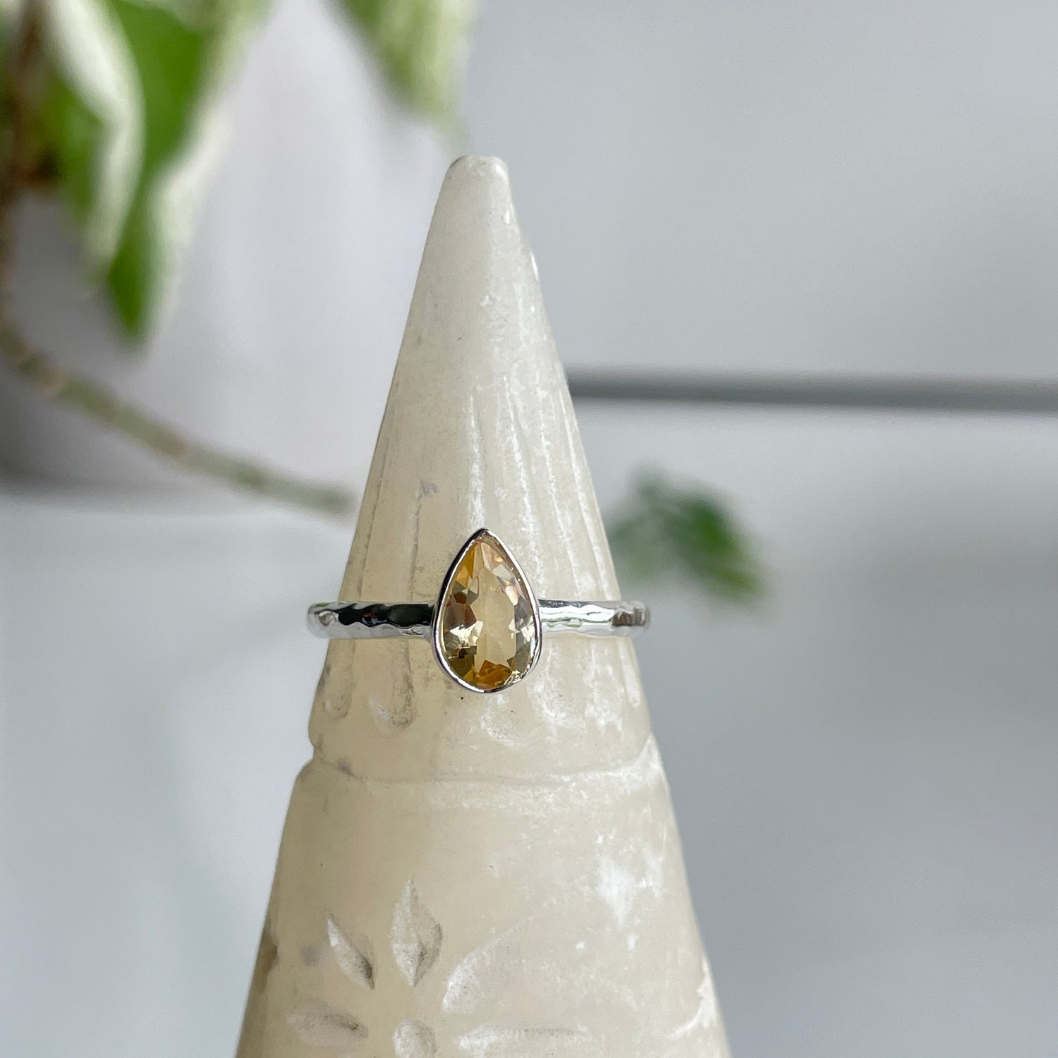 Citrine Teardrop Ring
