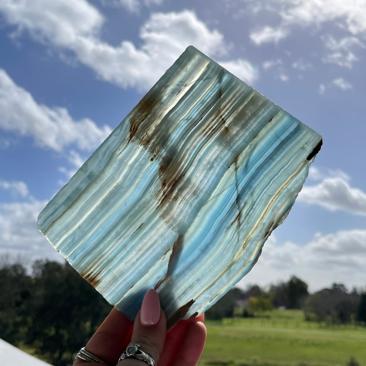 Blue Onyx Slice 390g