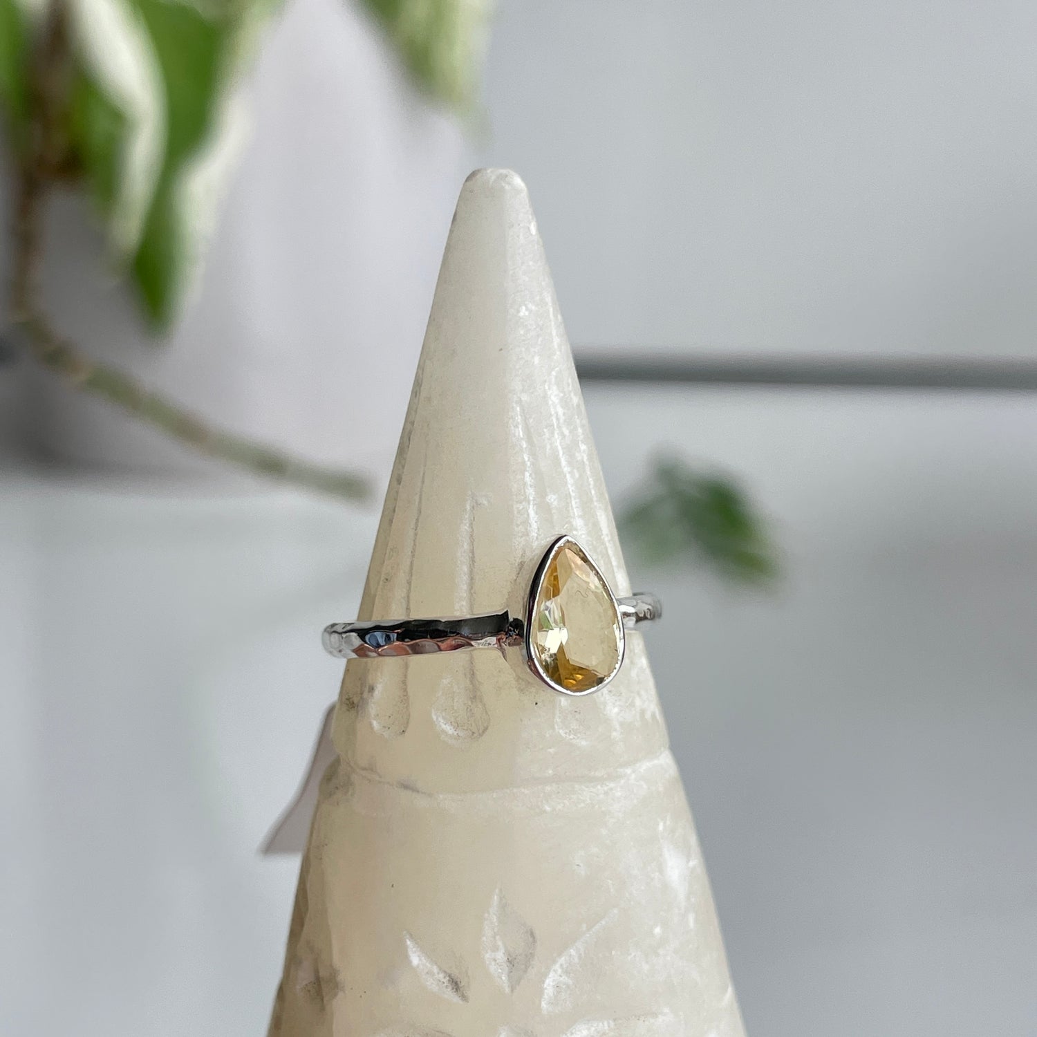 Citrine Teardrop Ring