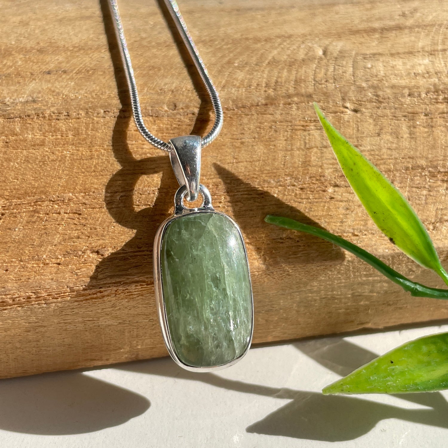 Green Kyanite Rectangle Pendant