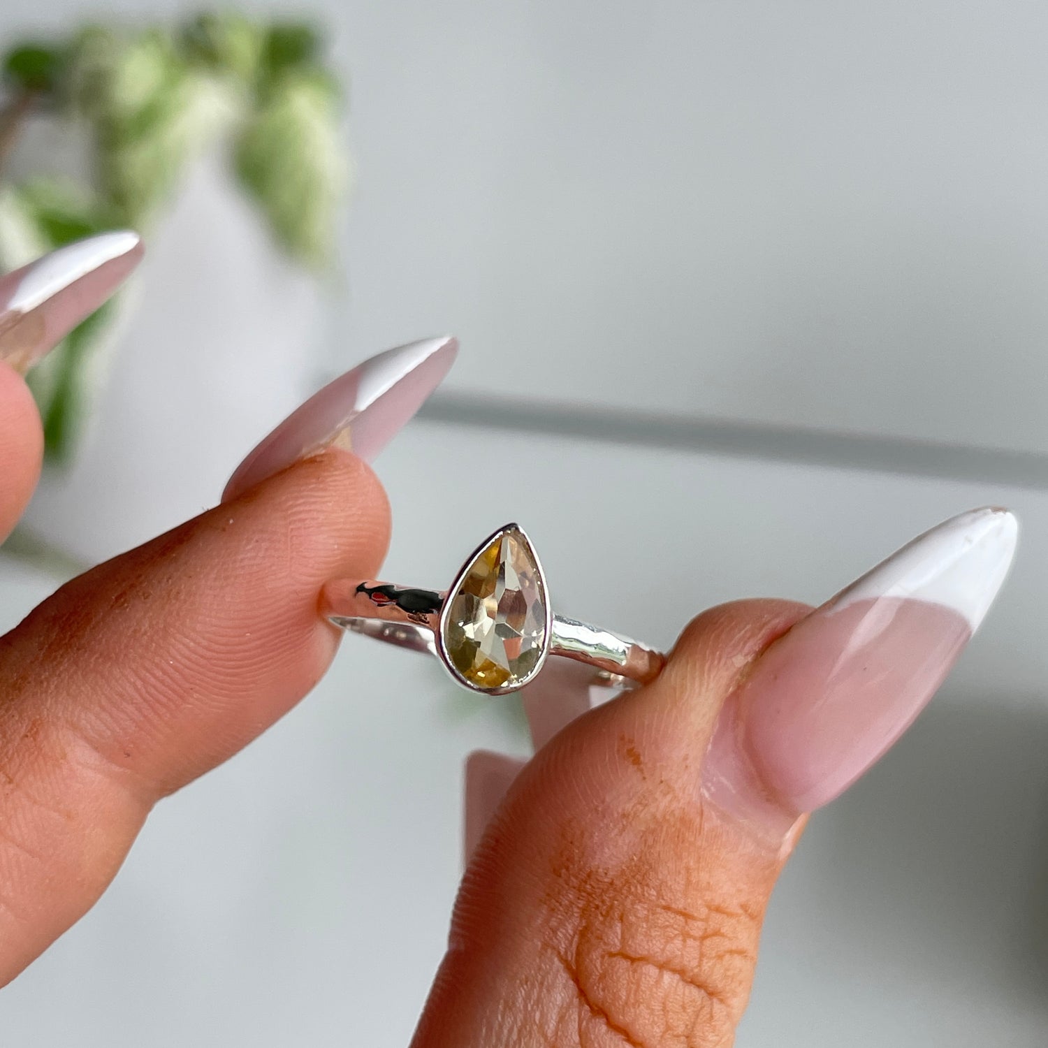 Citrine Teardrop Ring