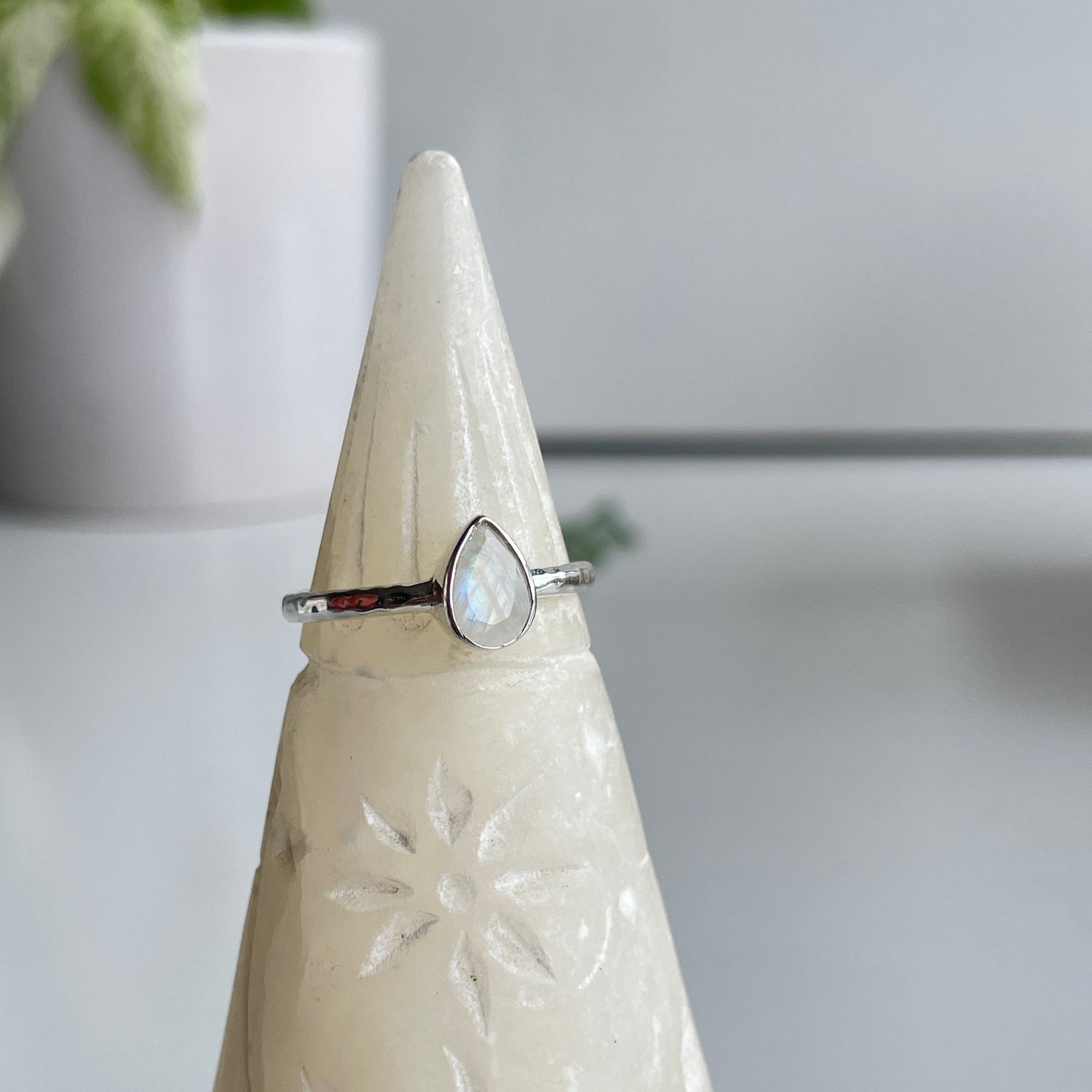 Moonstone Teardrop Ring