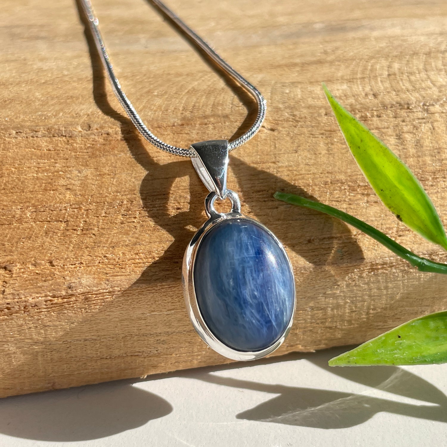 Blue Kyanite Oval Pendant