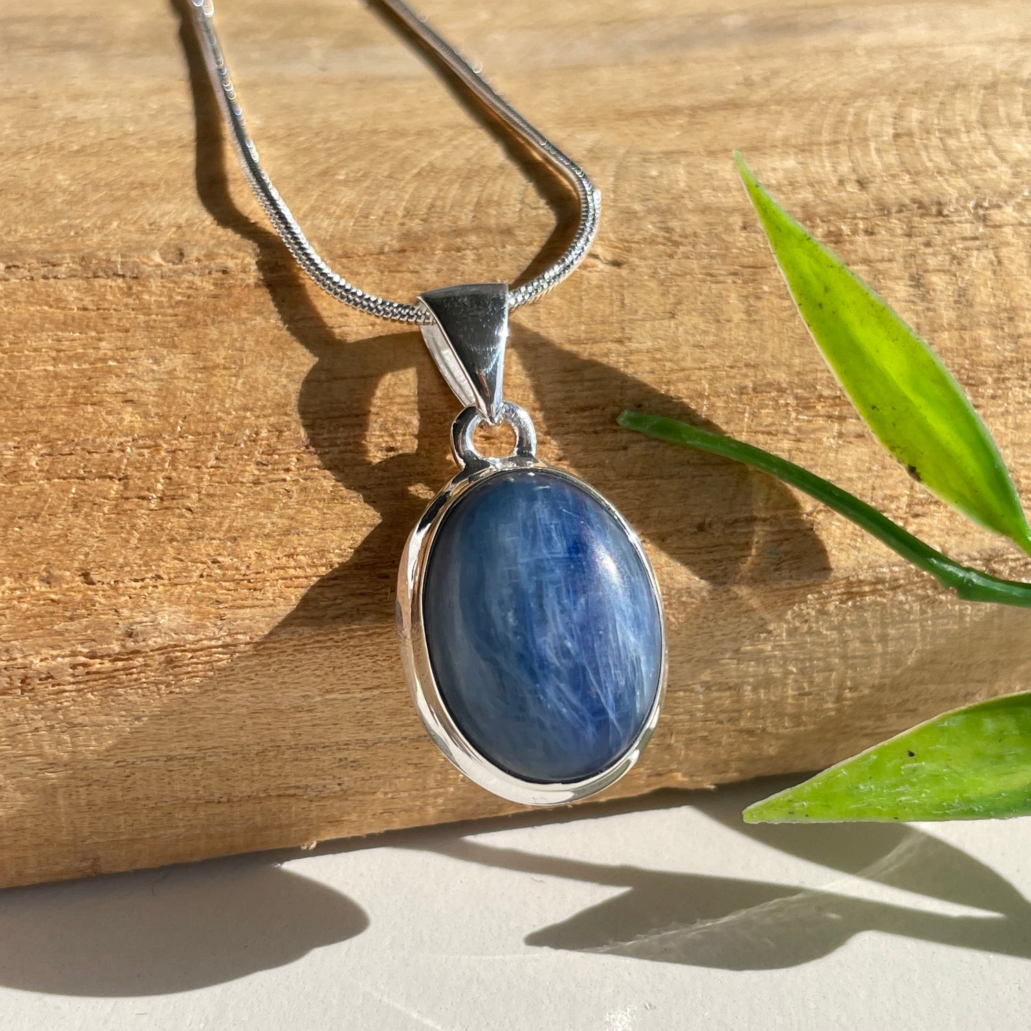 Blue Kyanite Oval Pendant