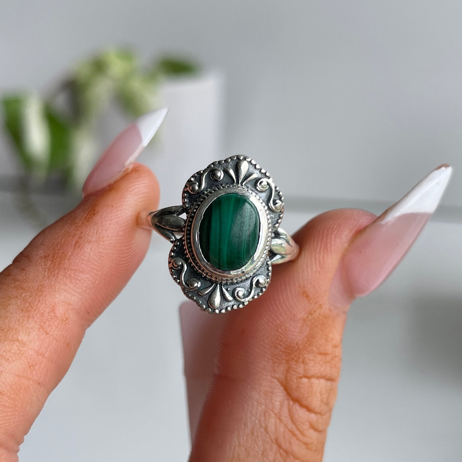 Malachite Oval Ring