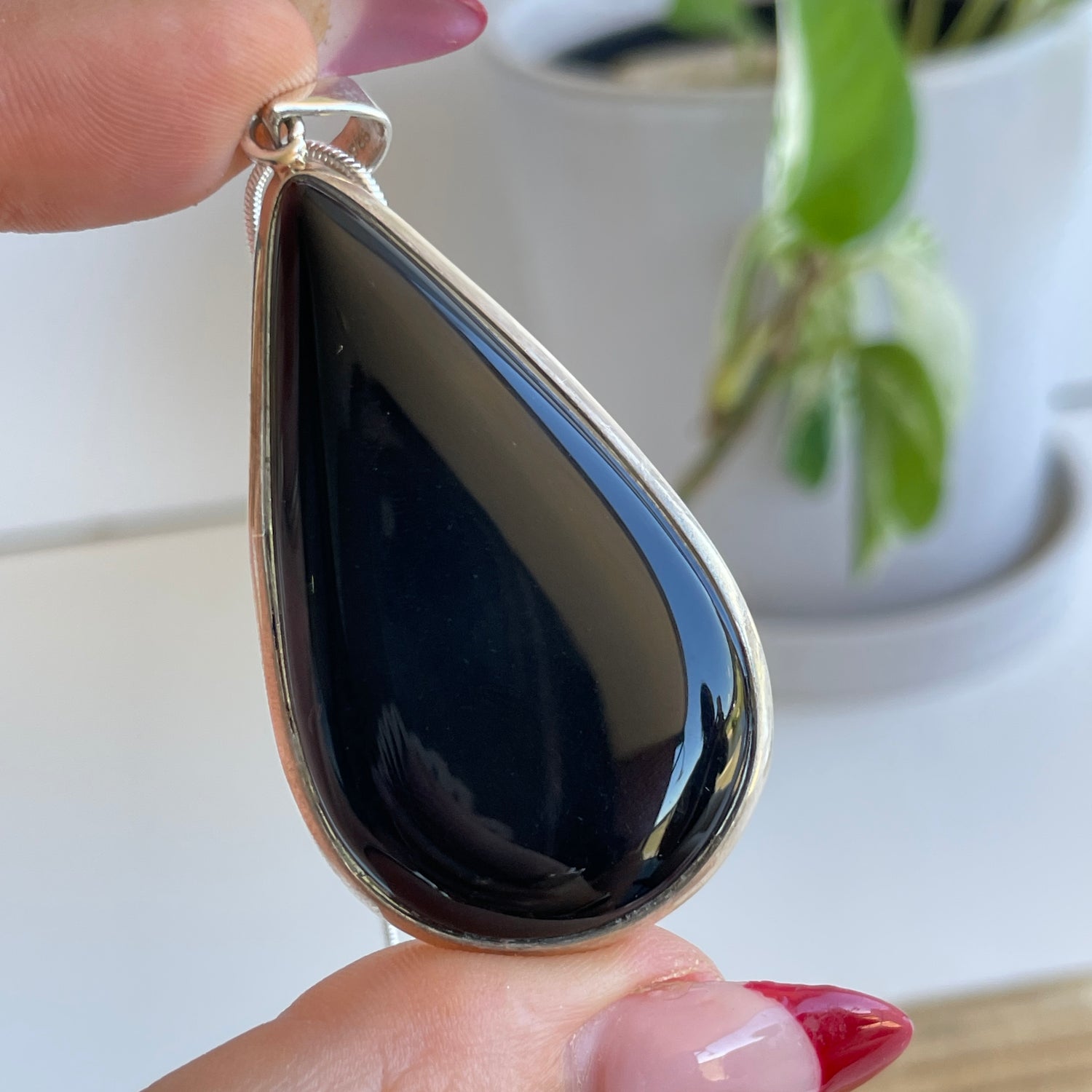 Black Obsidian Teardrop Pendant