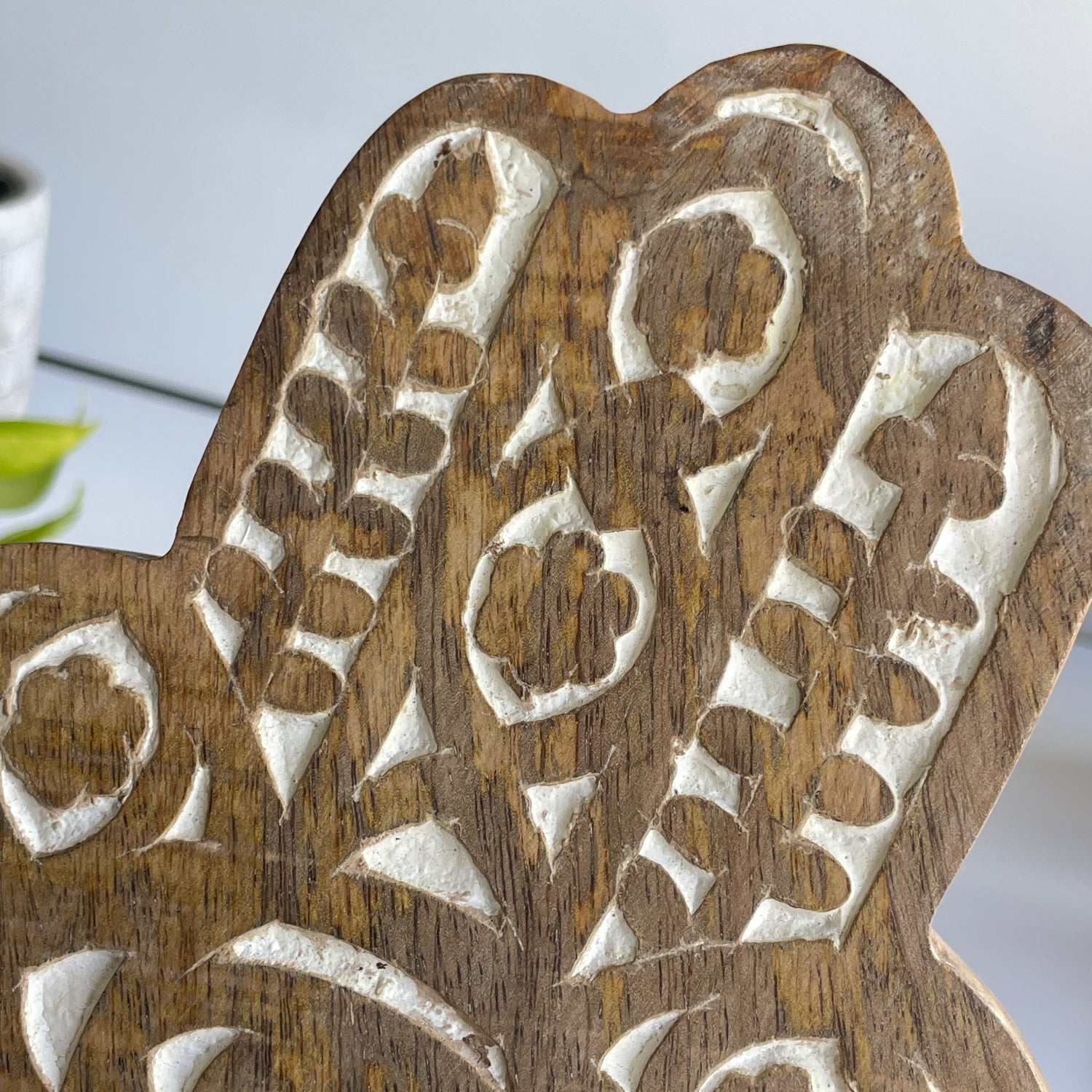 Wooden Evil Eye Hamsa Hand OD0228