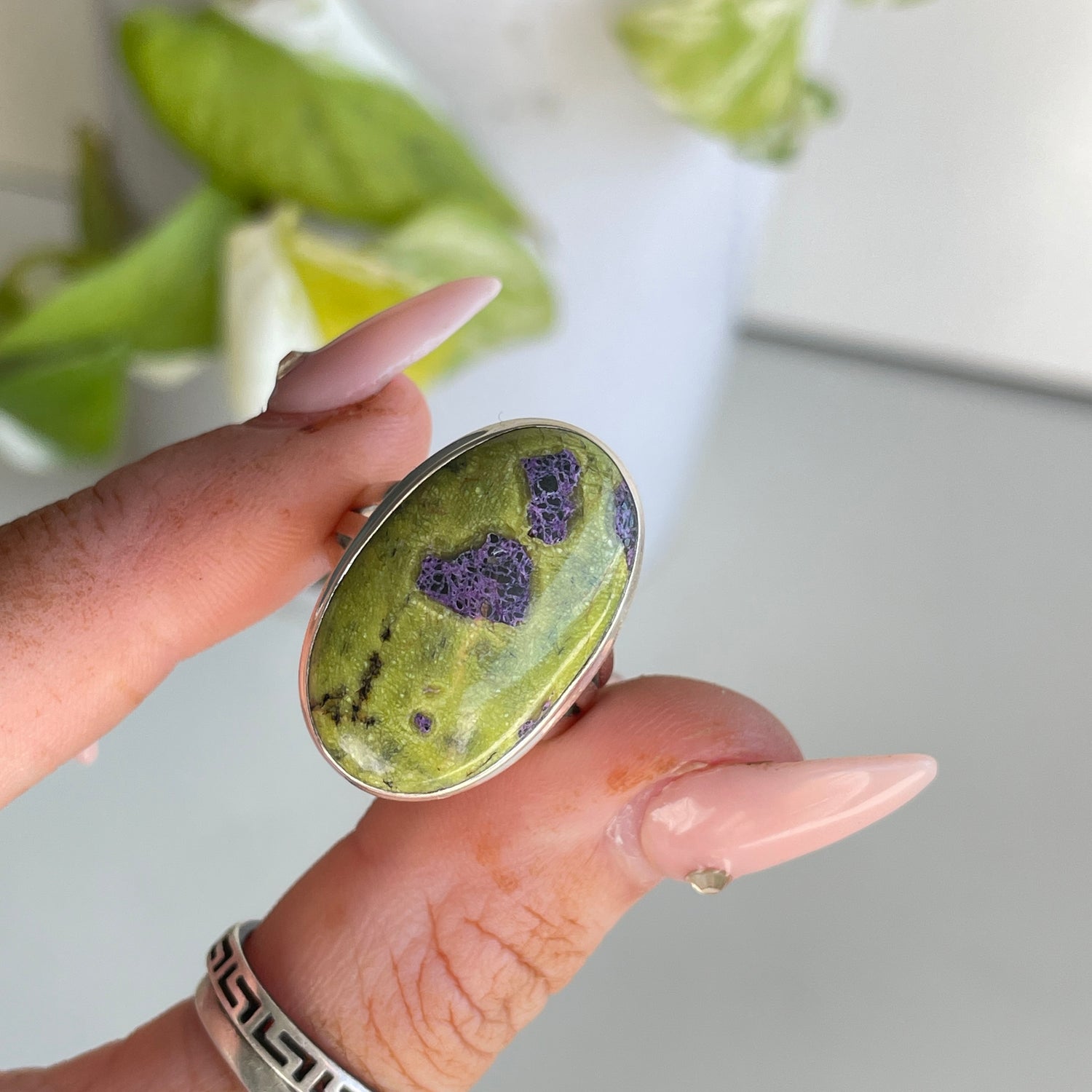 Atlantisite Oval Ring Sz8