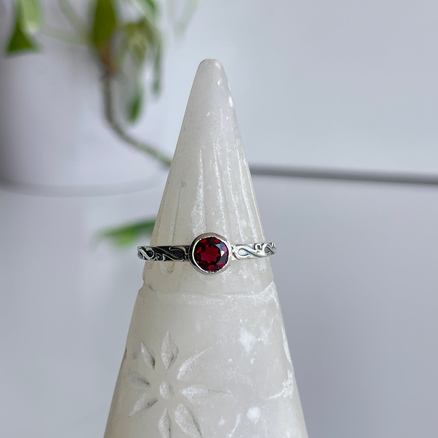 Garnet Round Ring