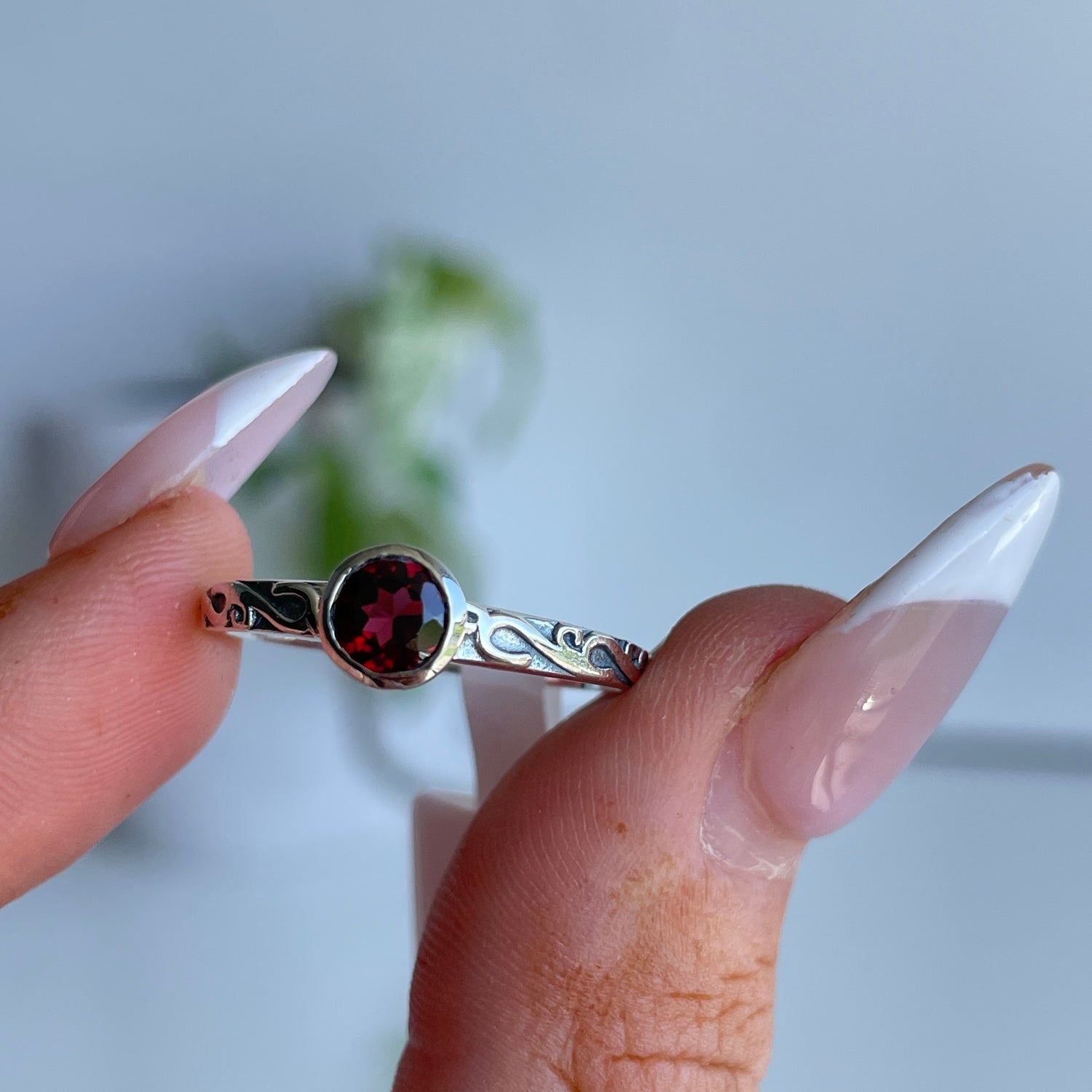 Garnet Round Ring