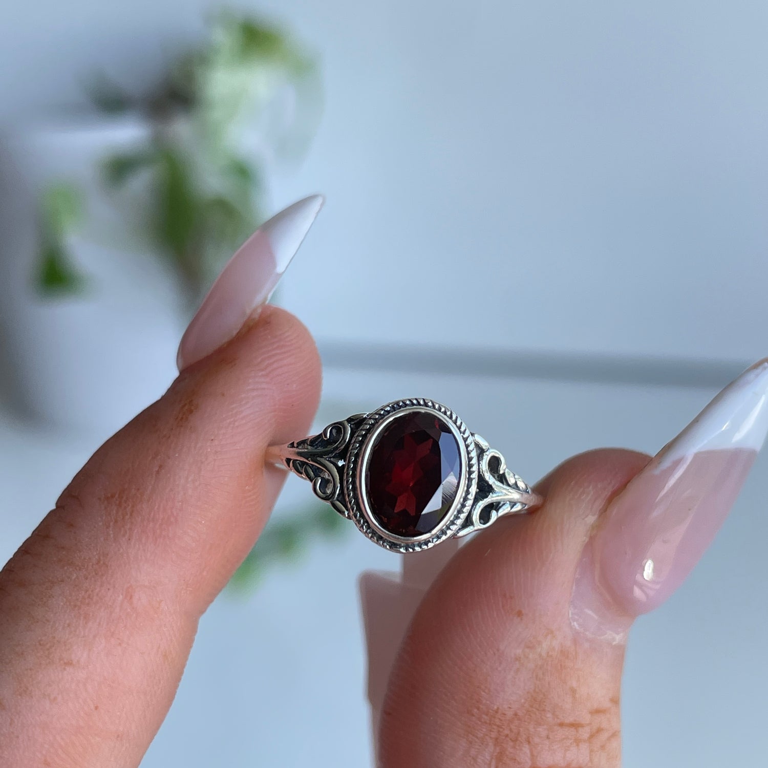 Garnet Oval Ring