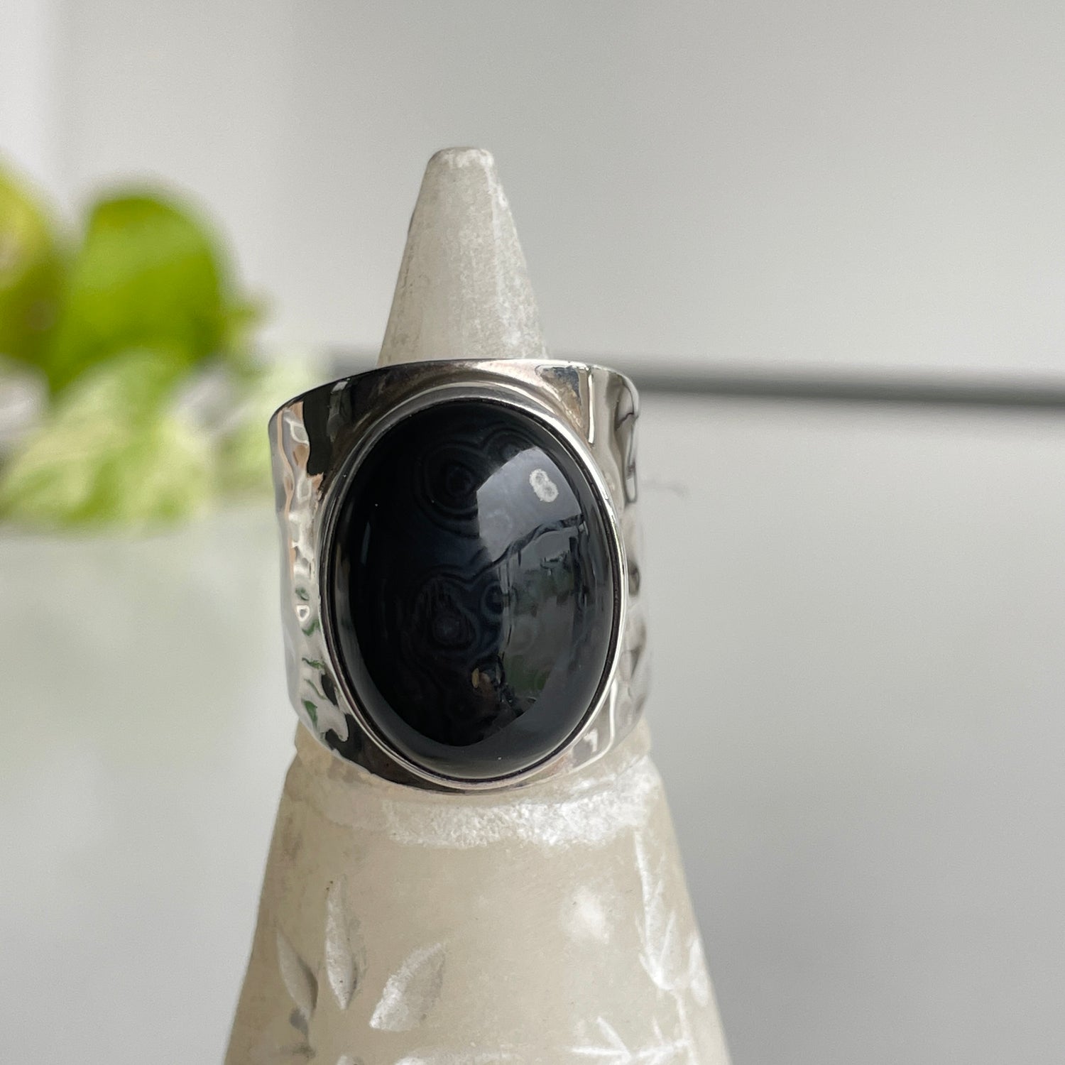Psilomelane Oval Ring Sz8