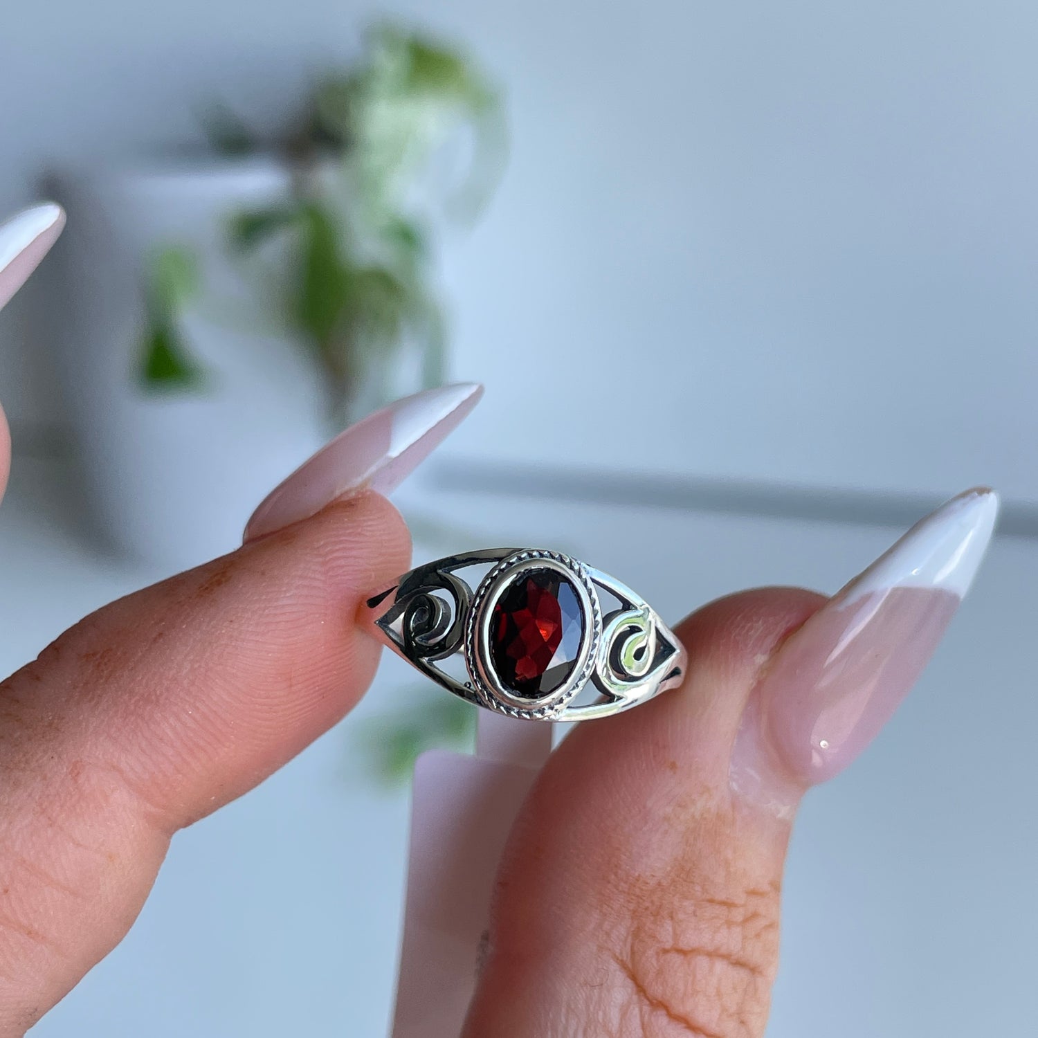Garnet Oval Ring